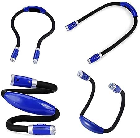 Rechargeable LED Neck Reading Light - 3 Adjustable Brightness Levels, Flexible Bendable Arms, Long-Lasting Book Light for Bed Reading, Knitting, Camping & Nighttime Activities | Perfect Gift for Book Lovers & Travelers