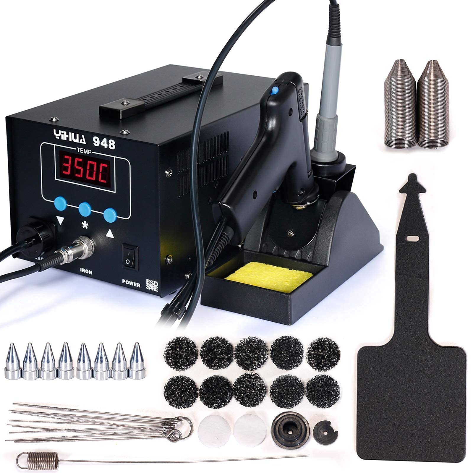 YIHUA 948 Professional Desoldering Station Kit with 948N Nozzle Set, Soldering Iron, Stand & 31 Accessories - Perfect for Electronics Repair, PCB Work & DIY Projects