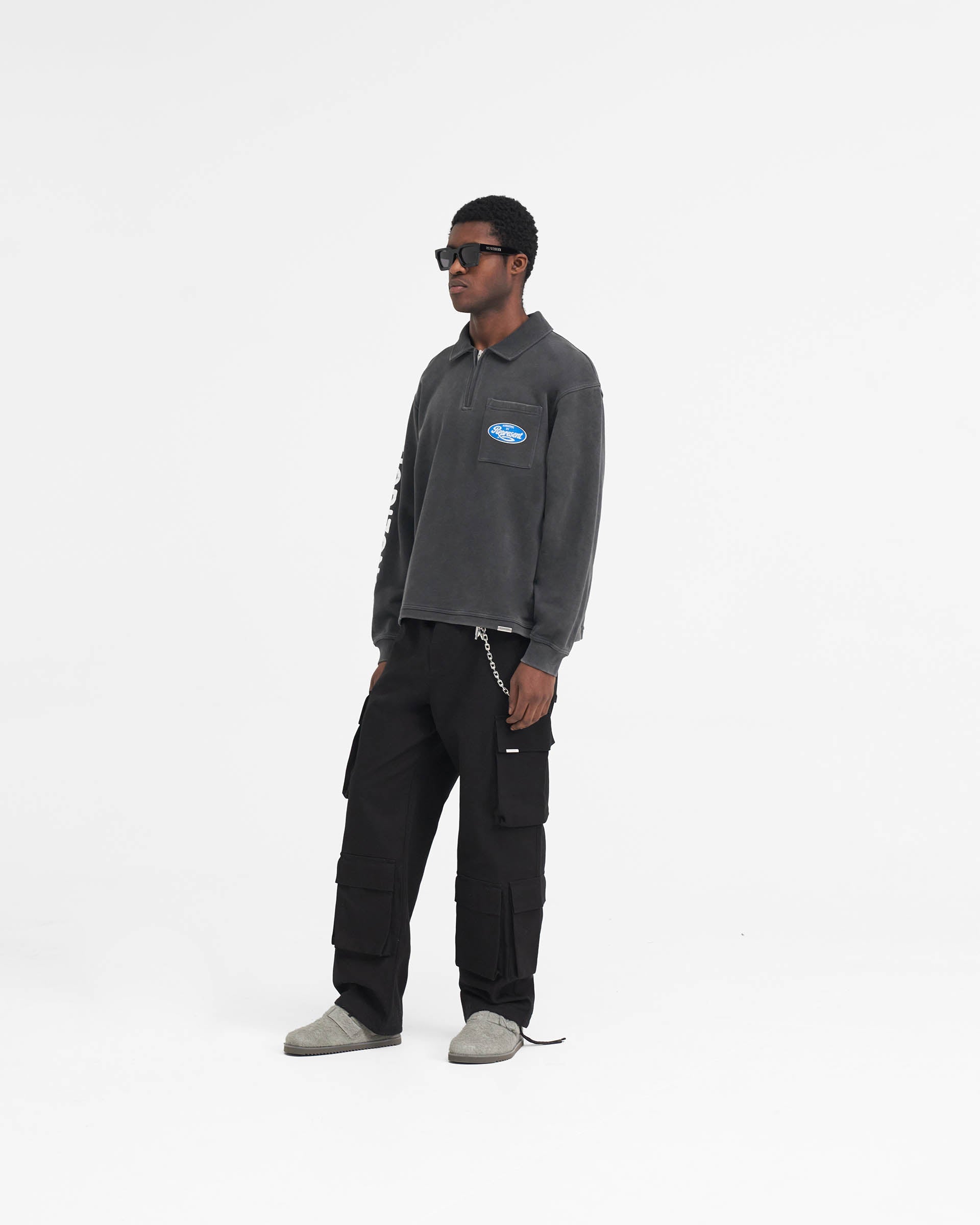 Classic Quarter Zip Sweater in Aged Black | Vintage Style Pullover for Men & Women | Perfect for Casual Outings, Layering & Fall Fashion