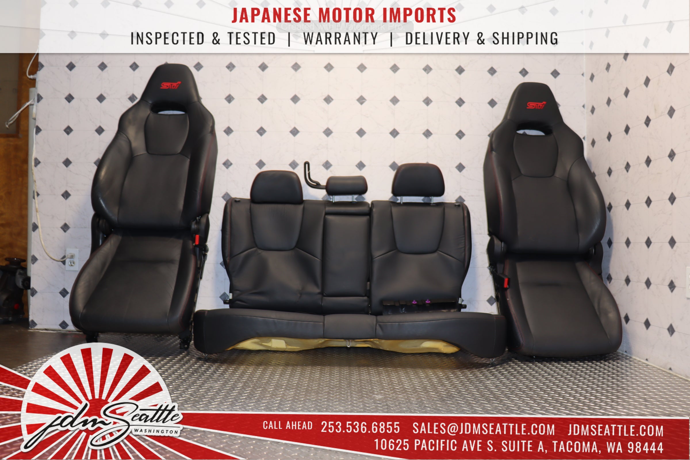 2008-2014 Subaru WRX STI OEM Version 10 Sedan Front & Rear Seat Set - Perfect for JDM Enthusiasts & Car Restoration Projects