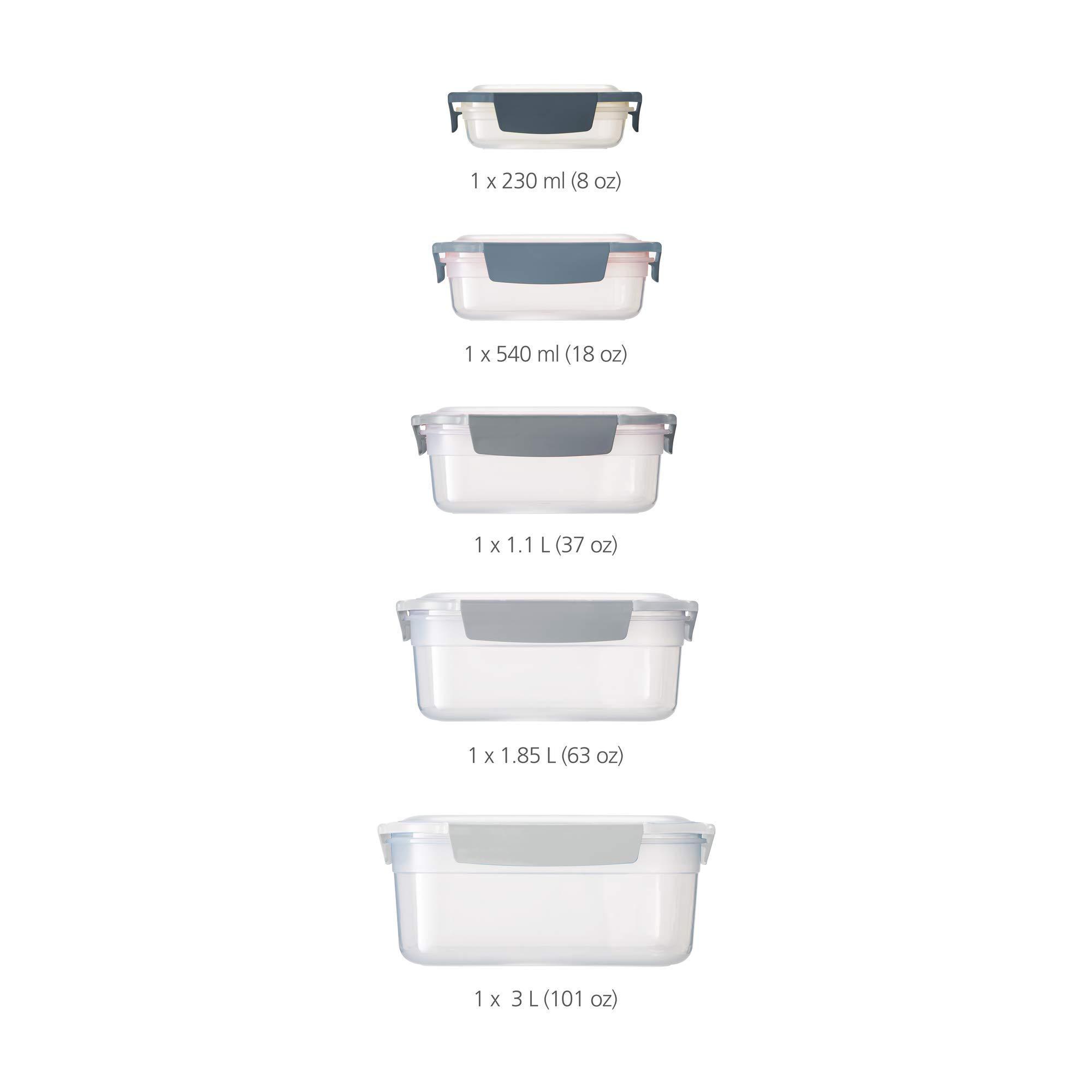 Joseph Joseph Nest Lock BPA-Free Plastic Food Storage Container Set - 10-Piece Airtight Leakproof Kitchen Organizers with Locking Lids (Sky Blue) - Perfect for Meal Prep, Leftovers & Pantry Organization