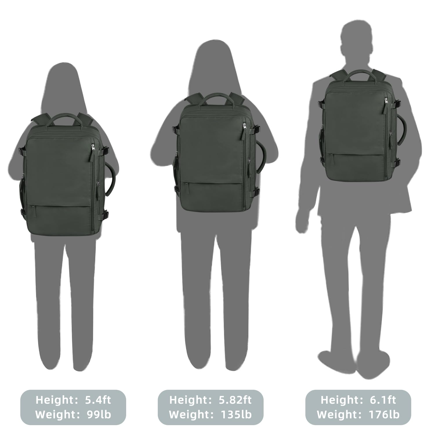 Snoffic Waterproof Travel Backpack for Men & Women - 17.3 Inch Laptop Backpack, Carry-On Approved College Daypack for Business, Hiking & Casual Use - Durable Olive Green Work Backpack for Commuting & Outdoor Adventures