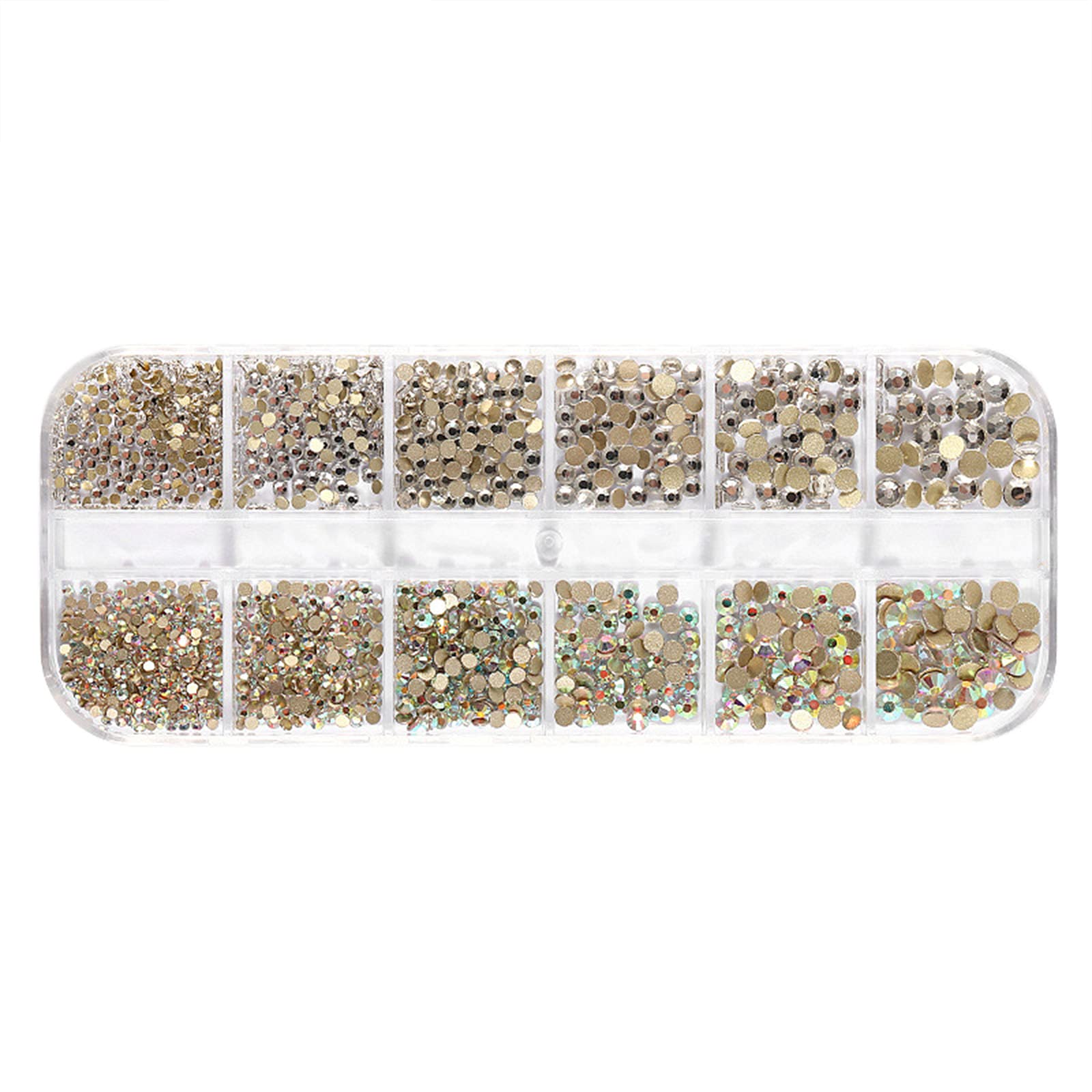 Homgee 12 Colors Nail Art Decorations Set - Flat Back Gems Rhinestones for Nail Design, Manicure, Pedicure & DIY Beauty - Perfect for Parties, Weddings, and Special Occasions