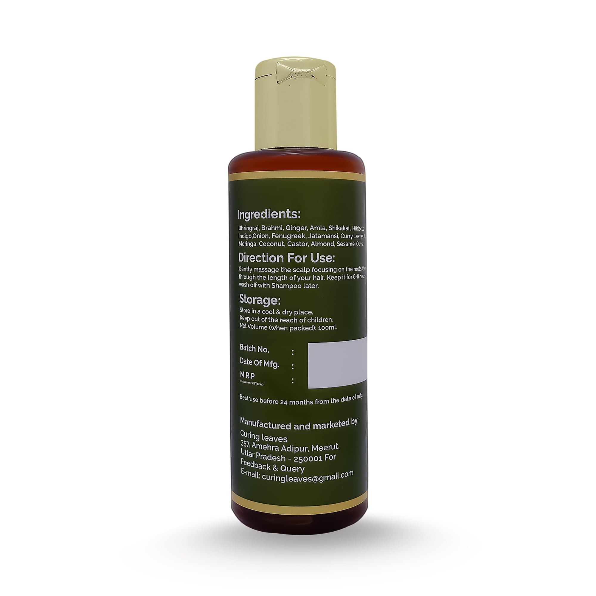 Ayurvedic Hair Oil for Men & Women - Anti Hair Fall, Reduces Dandruff & Promotes Growth | Enriched with Sesame, Almond, Hibiscus & Bhringraj | 100% Mineral Oil-Free | 100ml | Perfect for Daily Scalp Massage & Hair Care Routine