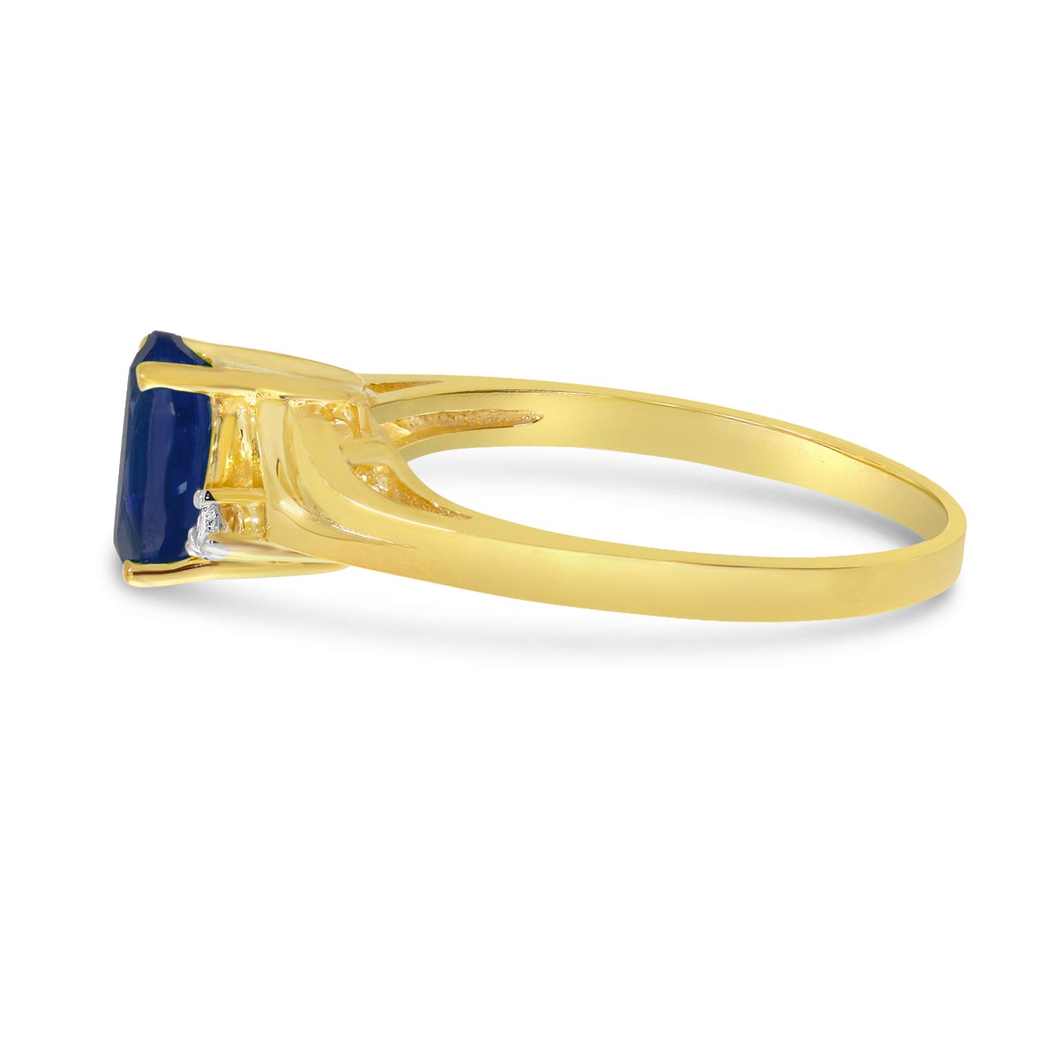 14K Yellow Gold Oval Sapphire and Diamond Ring for Women - Elegant Engagement, Wedding, Anniversary Gift - Perfect for Bridal Jewelry & Special Occasions