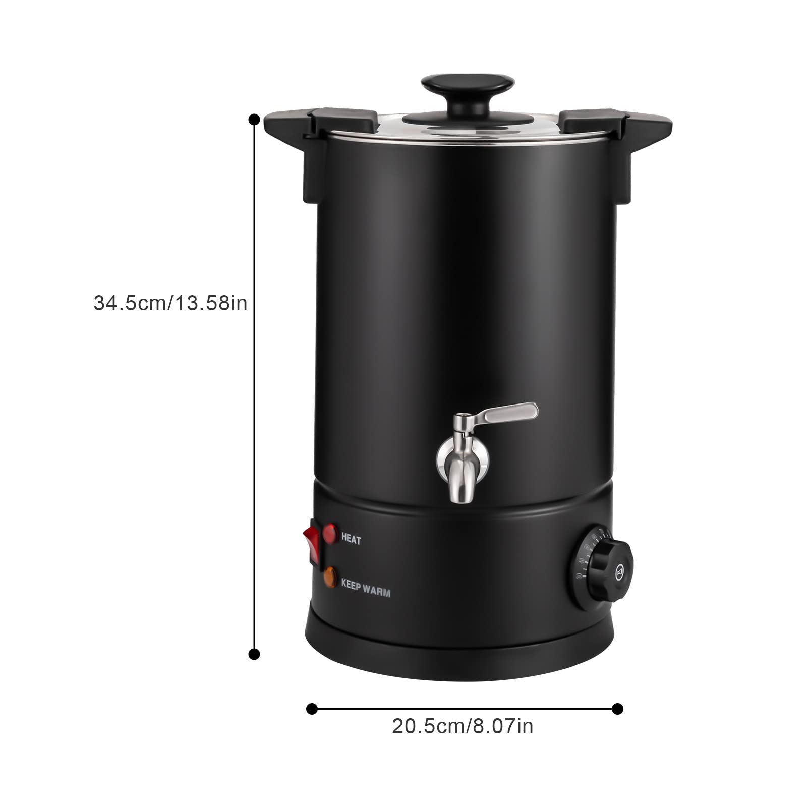 Premium 8L Commercial Coffee Urn - Stainless Steel Percolator Coffee Maker & Hot Water Dispenser for Catering, Restaurants & Events - Ideal for Large Gatherings, Buffets & Office Use