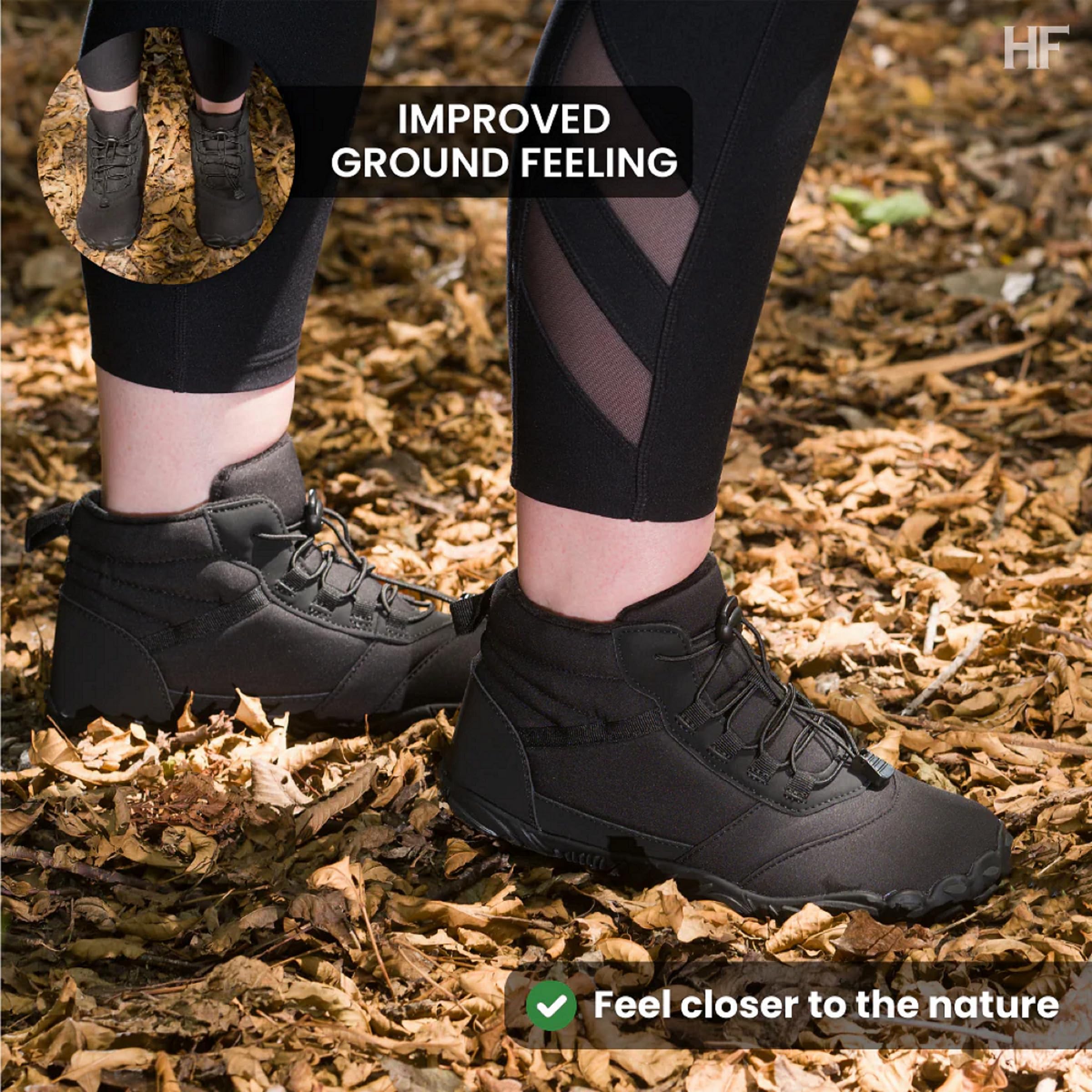 Evian Master HF Non-Slip Waterproof Winter Barefoot Boots - Wide Toe Box for Walking & Hiking - Unisex Comfort for Women & Men - Perfect for Snow, Ice & Outdoor Adventures