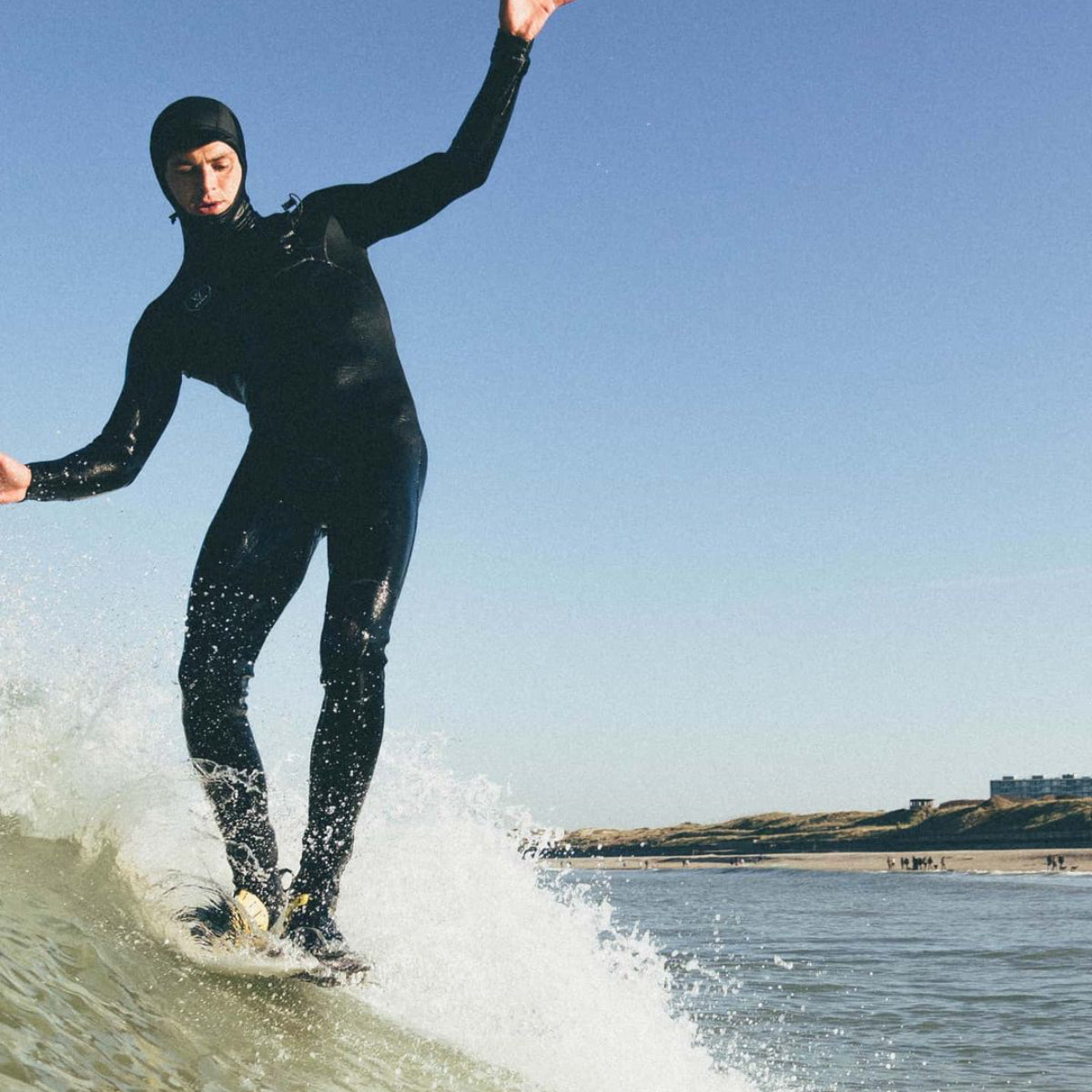 Vissla 7 SEAS 6/5mm Men's Hooded Full Wetsuit - Black with Blue Liner for Surfing, Diving & Cold Water Activities