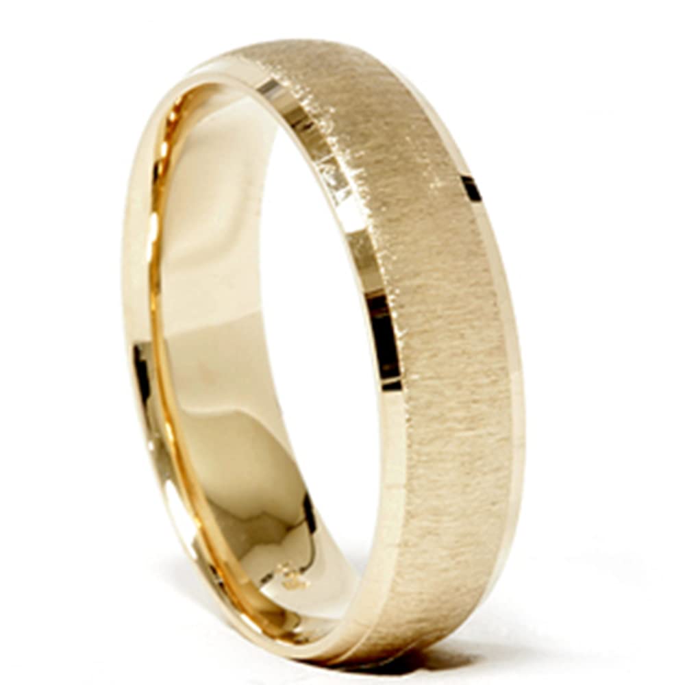 14K Yellow Gold Men's Wedding Ring - Brushed Finish Band for Men - Perfect for Weddings, Anniversaries, and Special Occasions