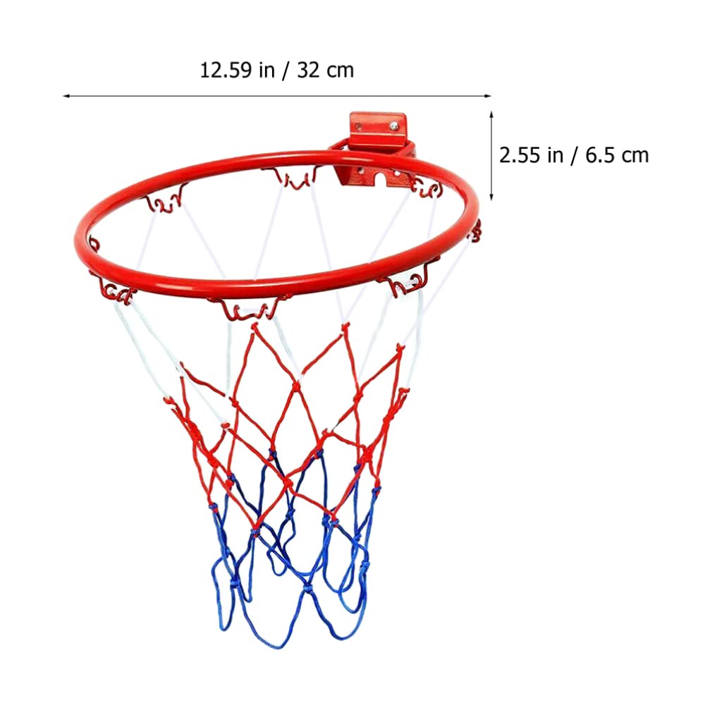 BESPORTBLE 32cm Basketball Hoop - Wall Mounted & Outdoor Basketball Rim with Net - Durable Indoor/Outdoor Basketball Goal for Kids, Backyard, Driveway & Kindergarten Play