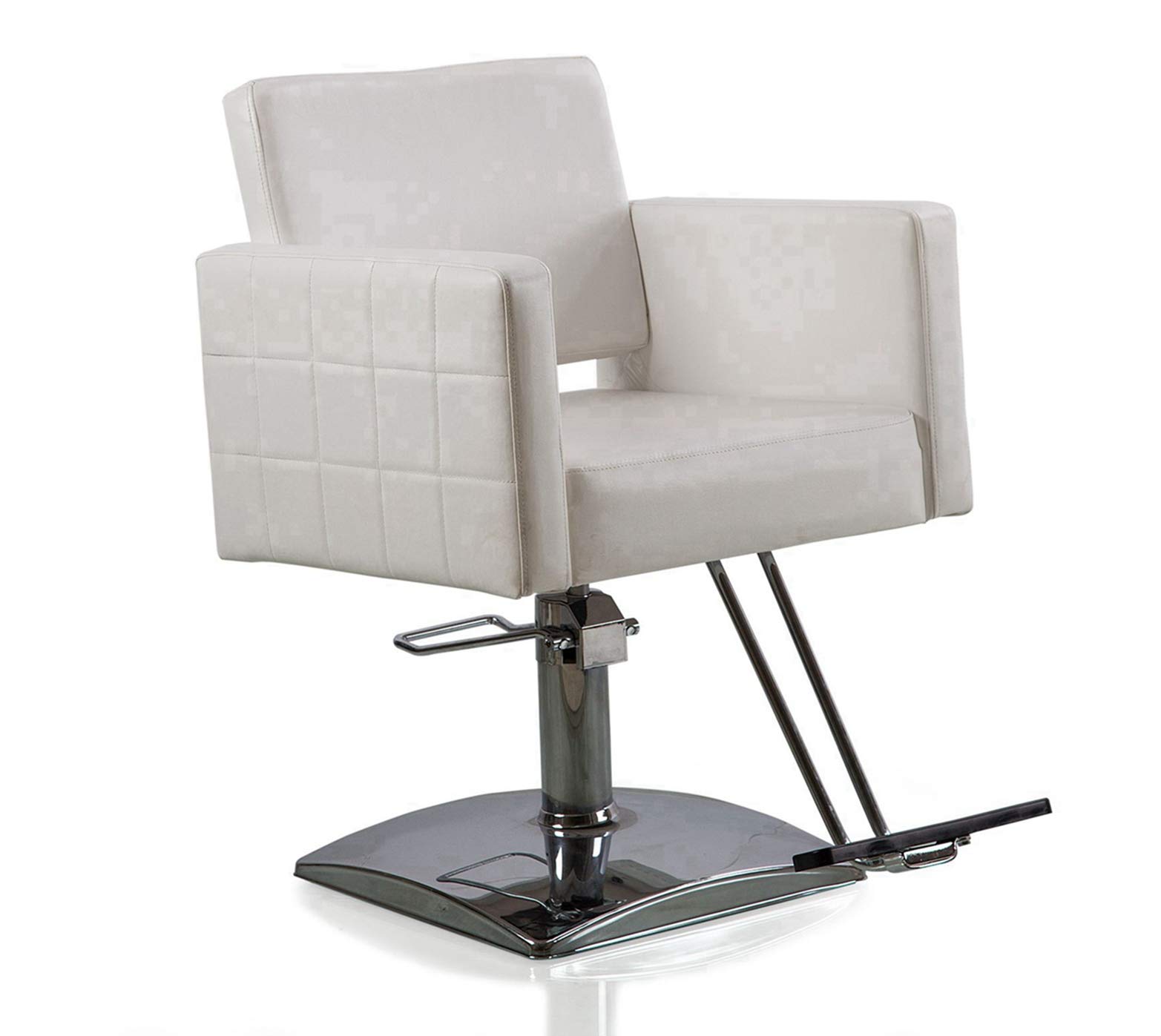 Professional Hydraulic Styling Chair for Salon, Spa & Barber Shop - Adjustable Height White Beauty Chair for Hair Cutting, Styling & Makeup Services