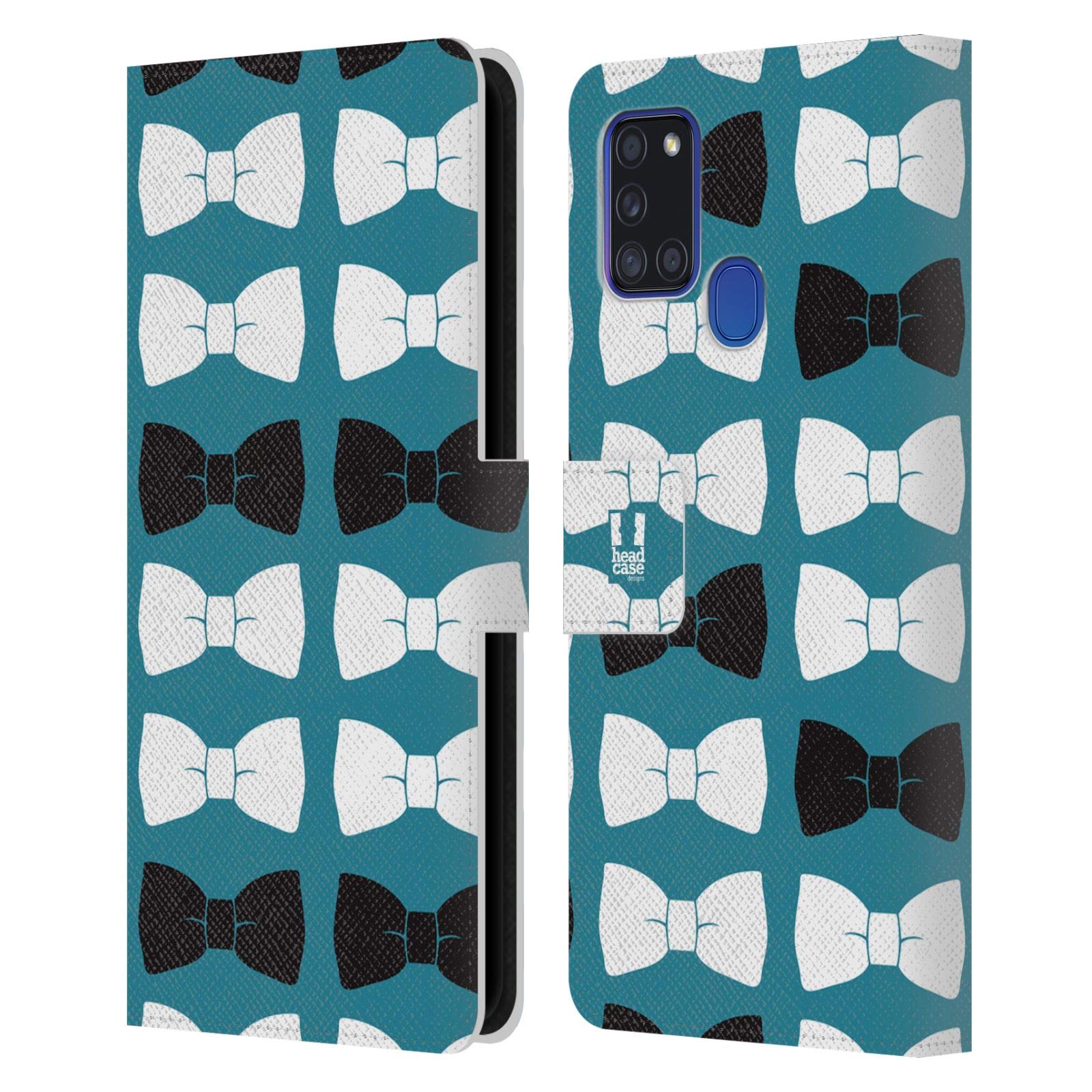 Head Case Designs Gentleman Blue Ribbon Leather Book Wallet Case Cover for Samsung Galaxy A21s (2020) - Perfect for Business Meetings & Formal Events