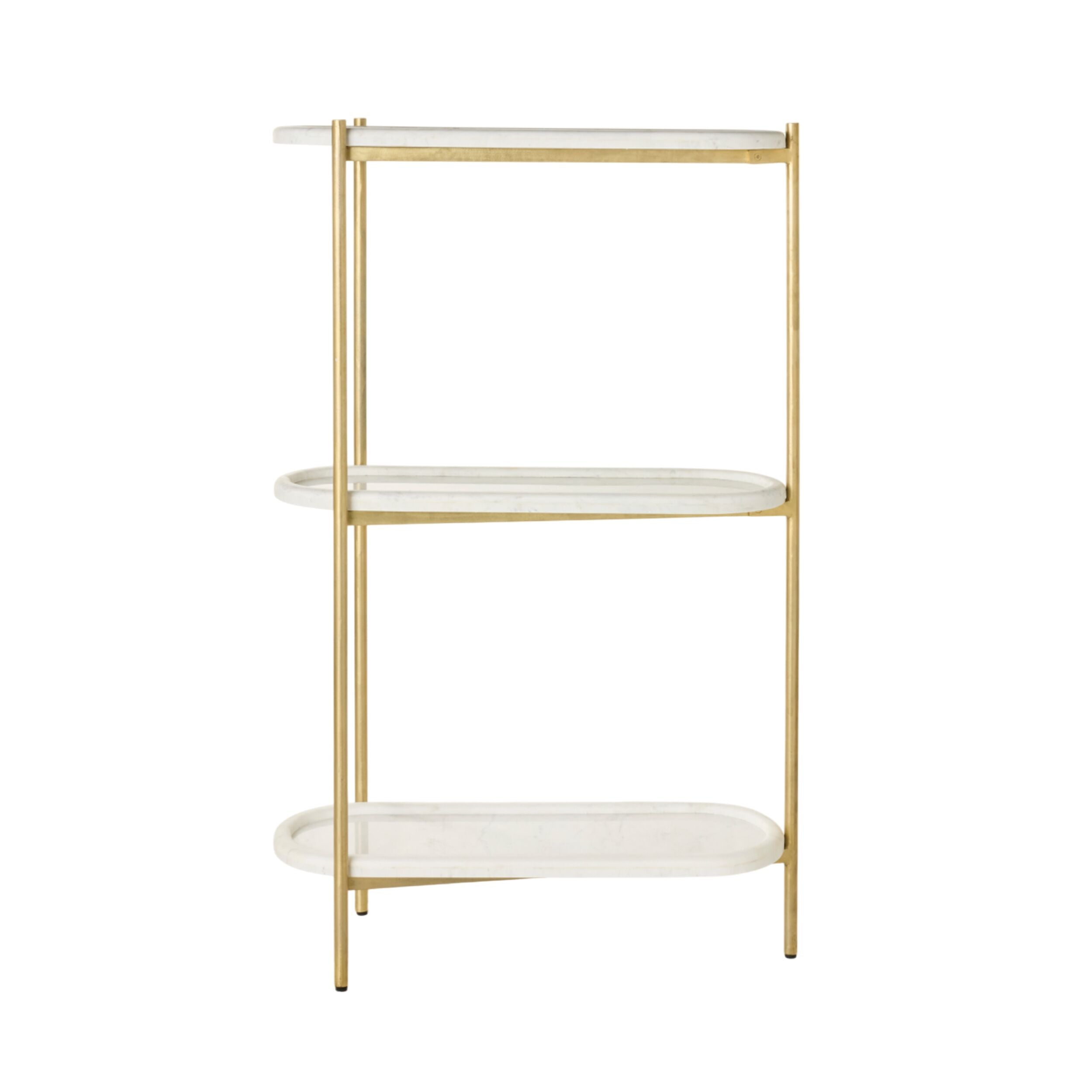 3-Tier Oval Marble Shelf - Modern Floating Shelves for Living Room, Bathroom & Kitchen Decor - Durable White Marble Storage Display Rack for Home Organization