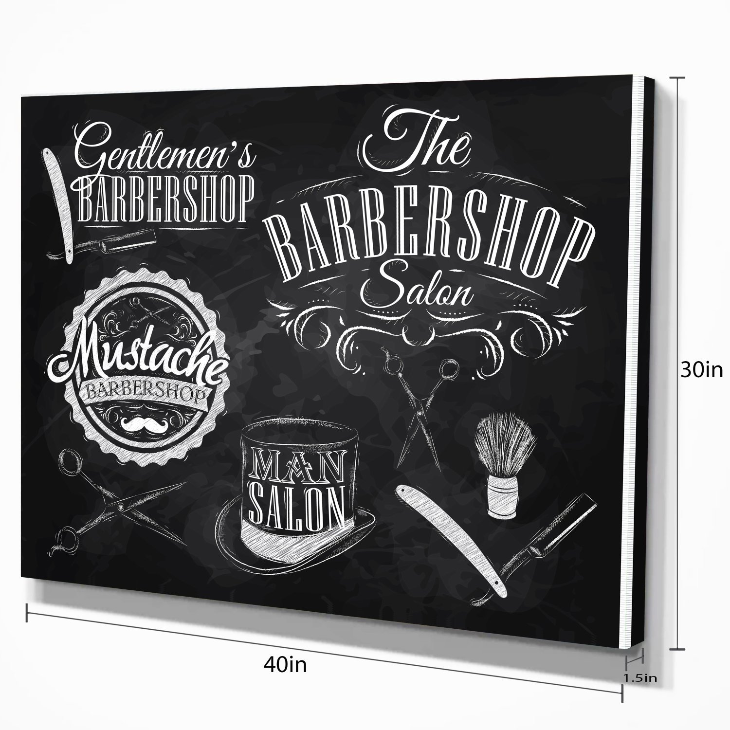 Barbershop Abstract Art Canvas Print - Modern Wall Decor for Home, Office & Salon - Perfect for Barber Shops, Living Rooms & Man Caves