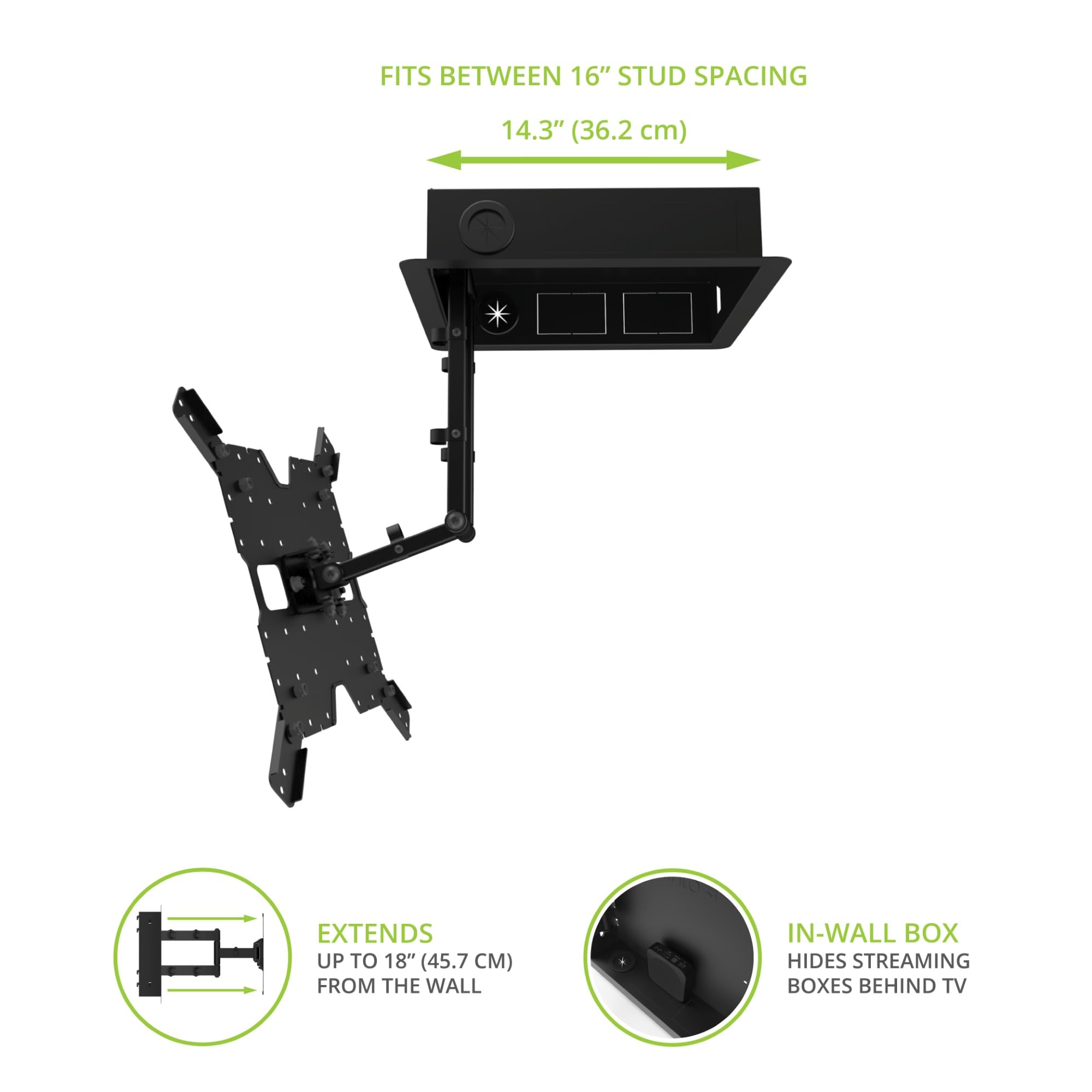 Kanto R400 Full Motion Articulating TV Wall Mount for 35-65 Inch TVs | 300x300 & 400x400 VESA Compatible | Ultra Slim 0.3