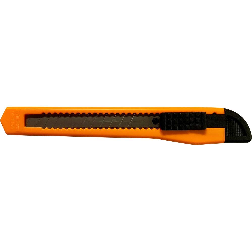 100-Pack Small Neon Orange Utility Knives with Snap-Off Blades - 9MM Box Cutters for Warehouse, Office, and DIY Projects