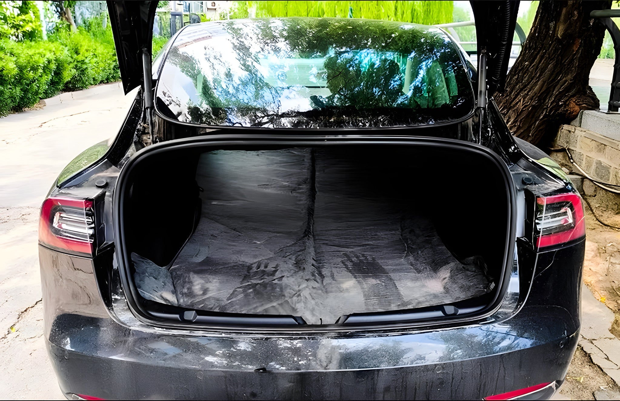Tesla Model Y & 3 (2017-2025) Portable Self-Inflating Air Mattress - Suede Fabric Camping Bed for Car, Road Trips & Outdoor Adventures