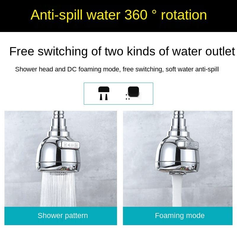 360° Flexible Kitchen Faucet Spray Head - 2 Mode Adjustable Water Saving Tap Nozzle with Removable Filter | Perfect for Washing Dishes, Cleaning Sinks & Filling Pots