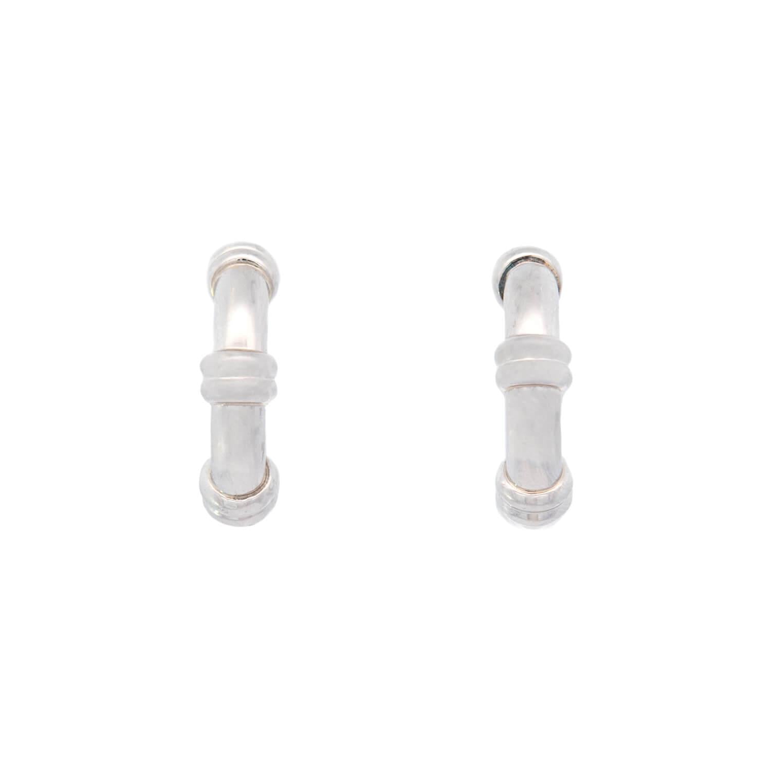 Platinum Ribbed Hoop Earrings for Women - Elegant & Durable 14K Gold Plated Hoops - Perfect for Parties, Weddings & Everyday Wear
