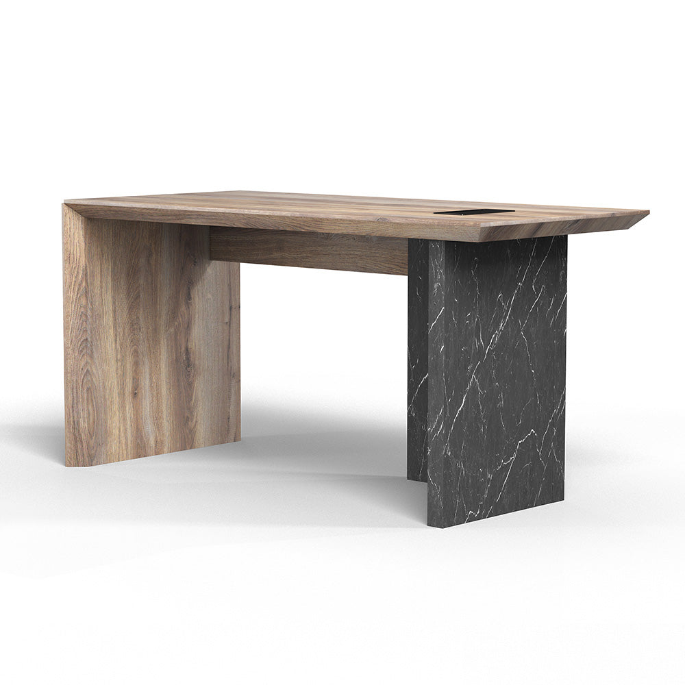 LOGAN Executive Desk Reversible 180cm Warm Oak & Black - Modern Office Desk for Home & Business Workspace - Perfect for Professionals, Remote Work & Study Areas