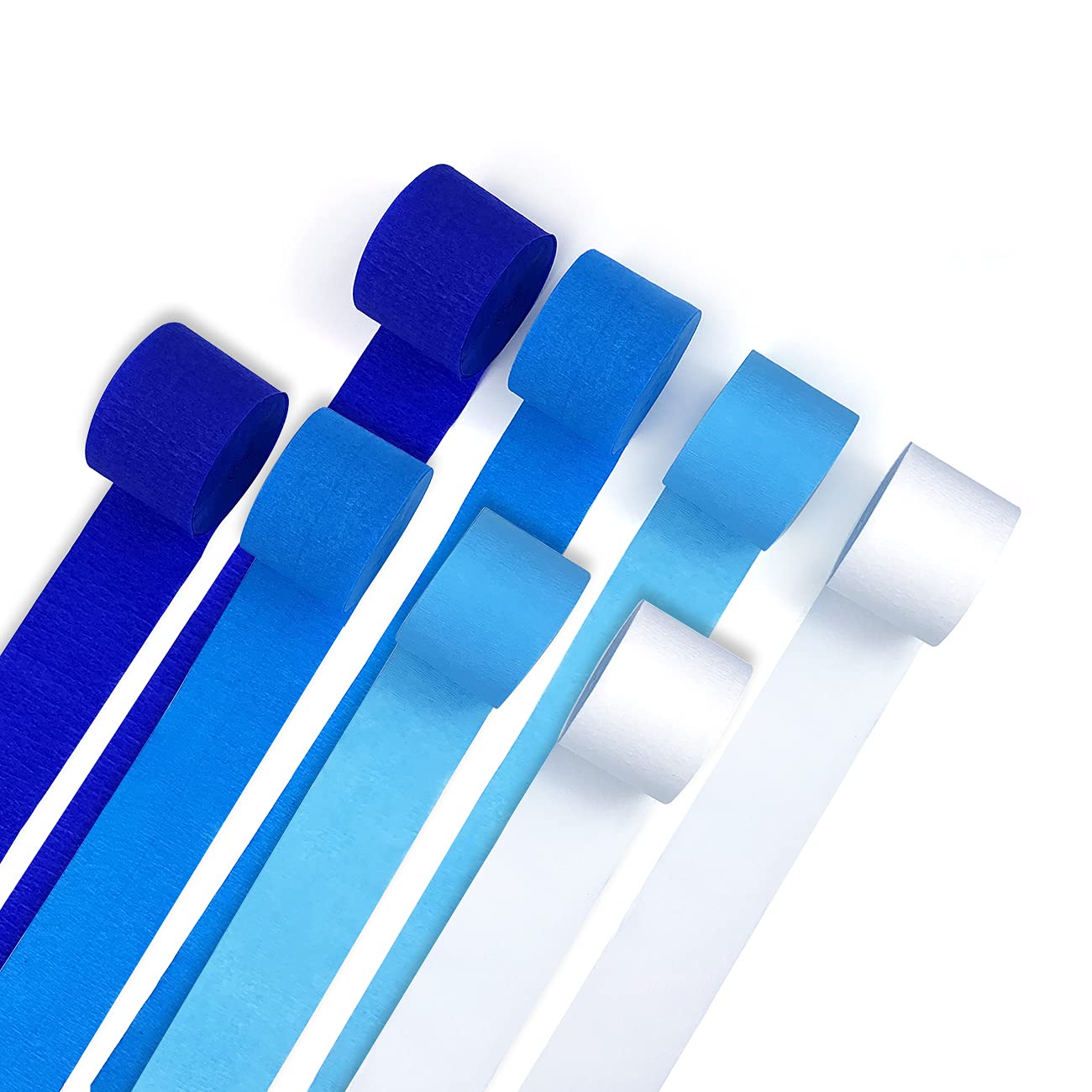Blue Gradient Crepe Paper Streamers - 8 Rolls (656 ft) for Birthday Party, Baby Shower, Wedding & Home Decorations | DIY Party Supplies, Photo Backdrops & Event Decor