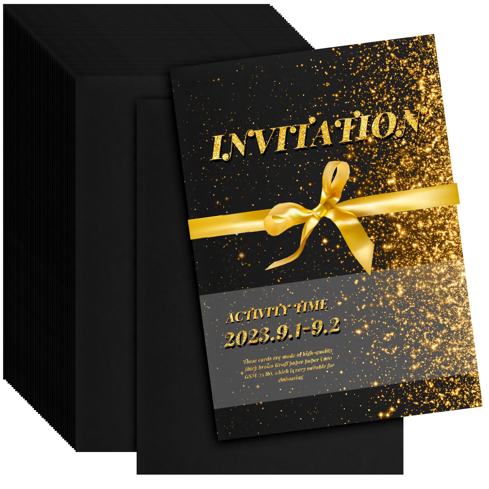 Premium 200 Sheets Black Cardstock Paper - 8.5