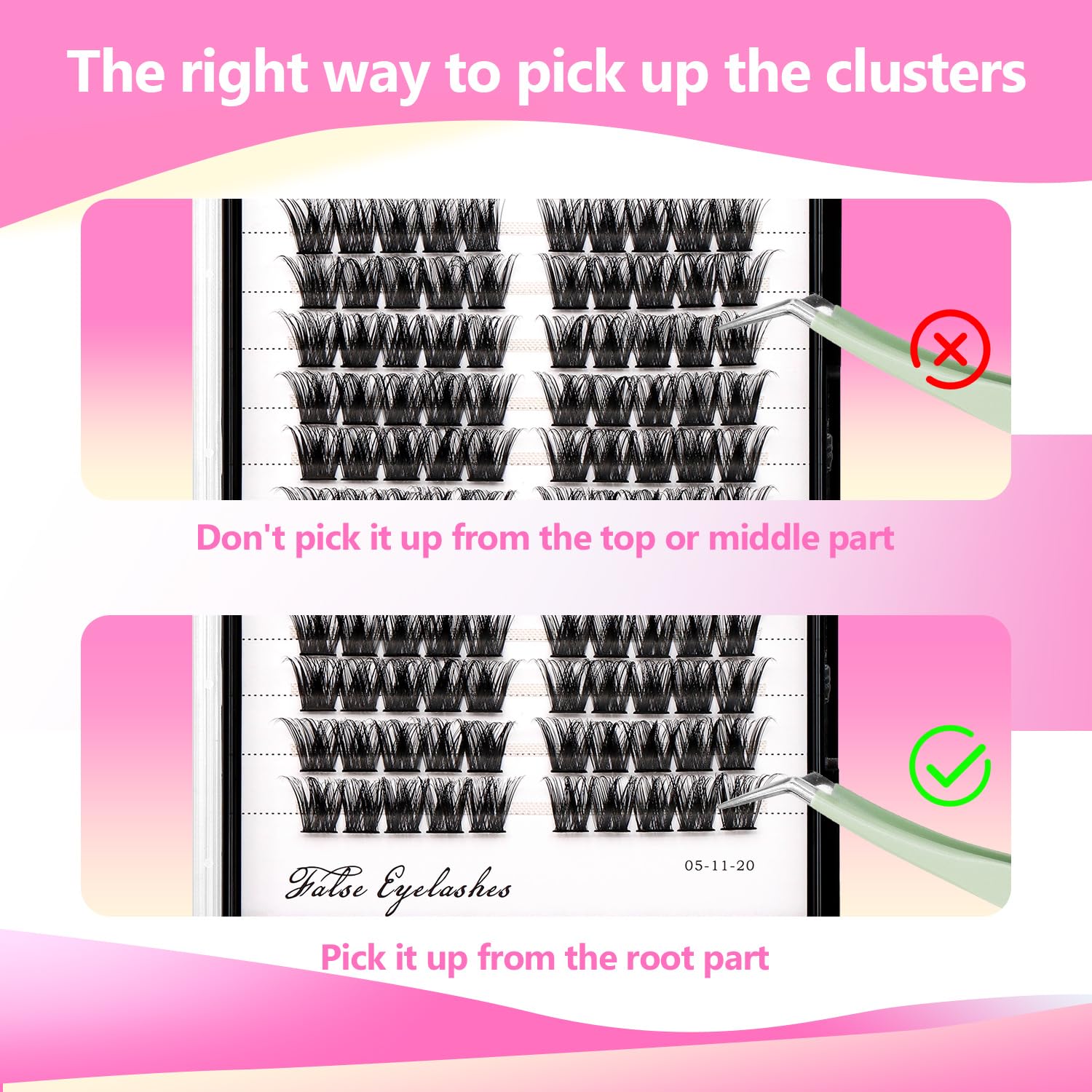 80 Pairs 0.07mm D Curl False Eyelashes - Thick Volume Dramatic Look Individual Cluster Lashes Extensions with Wide Stem (10mm) for DIY Makeup, Party, Wedding & Special Occasions