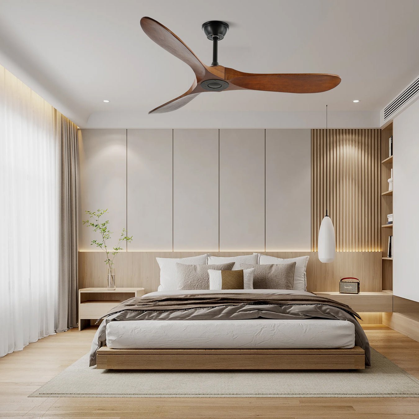 Aero Breeze 42/52 Inch Ceiling Fan with Remote Control - Modern Low Profile Flush Mount Design - Perfect for Bedroom, Living Room, and Office Spaces