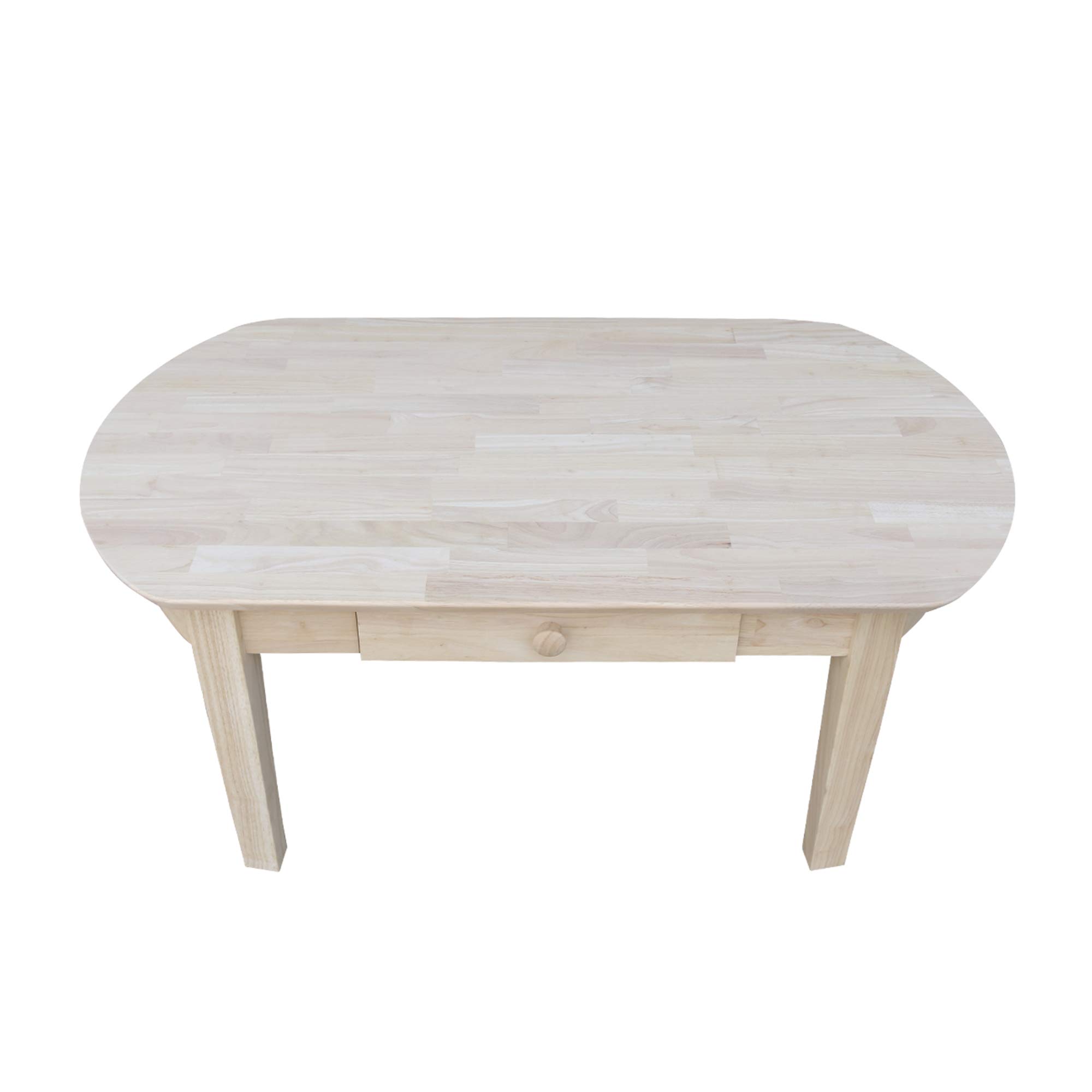 Unfinished Phillips Oval Coffee Table by International Concepts - Rustic Wooden Living Room Furniture for Home Decor & Cozy Gatherings