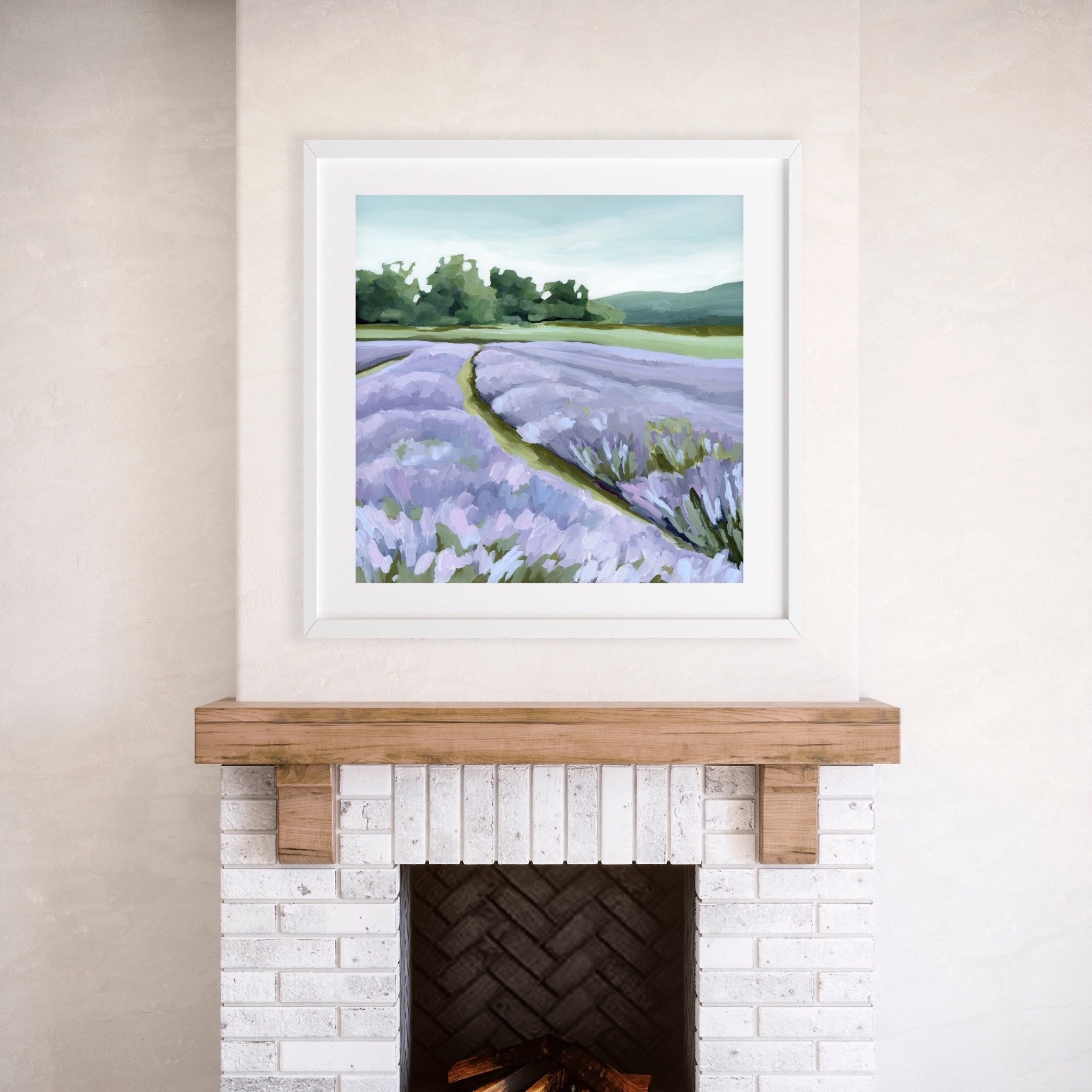 Lavender Foothills Wall Art Print - Nature Landscape Painting for Home & Office Decor - Perfect for Living Room, Bedroom or Office Wall Decor