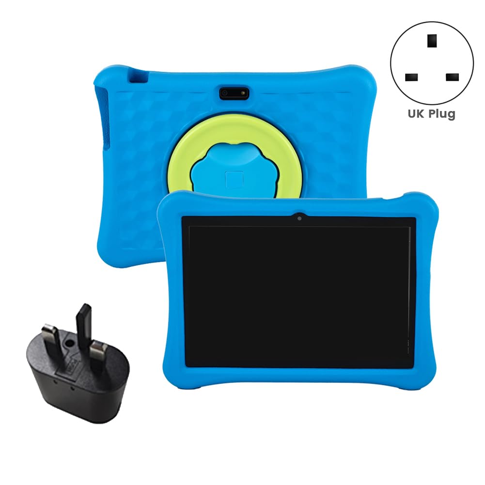 Mkcavne 10 Inch Kids Tablet - Android 11 Learning Tablet with 4GB RAM 64GB Storage, Parental Control & EVA Case - Blue (UK Plug) | Educational Games, Reading & Homeschooling for Children Ages 3-12