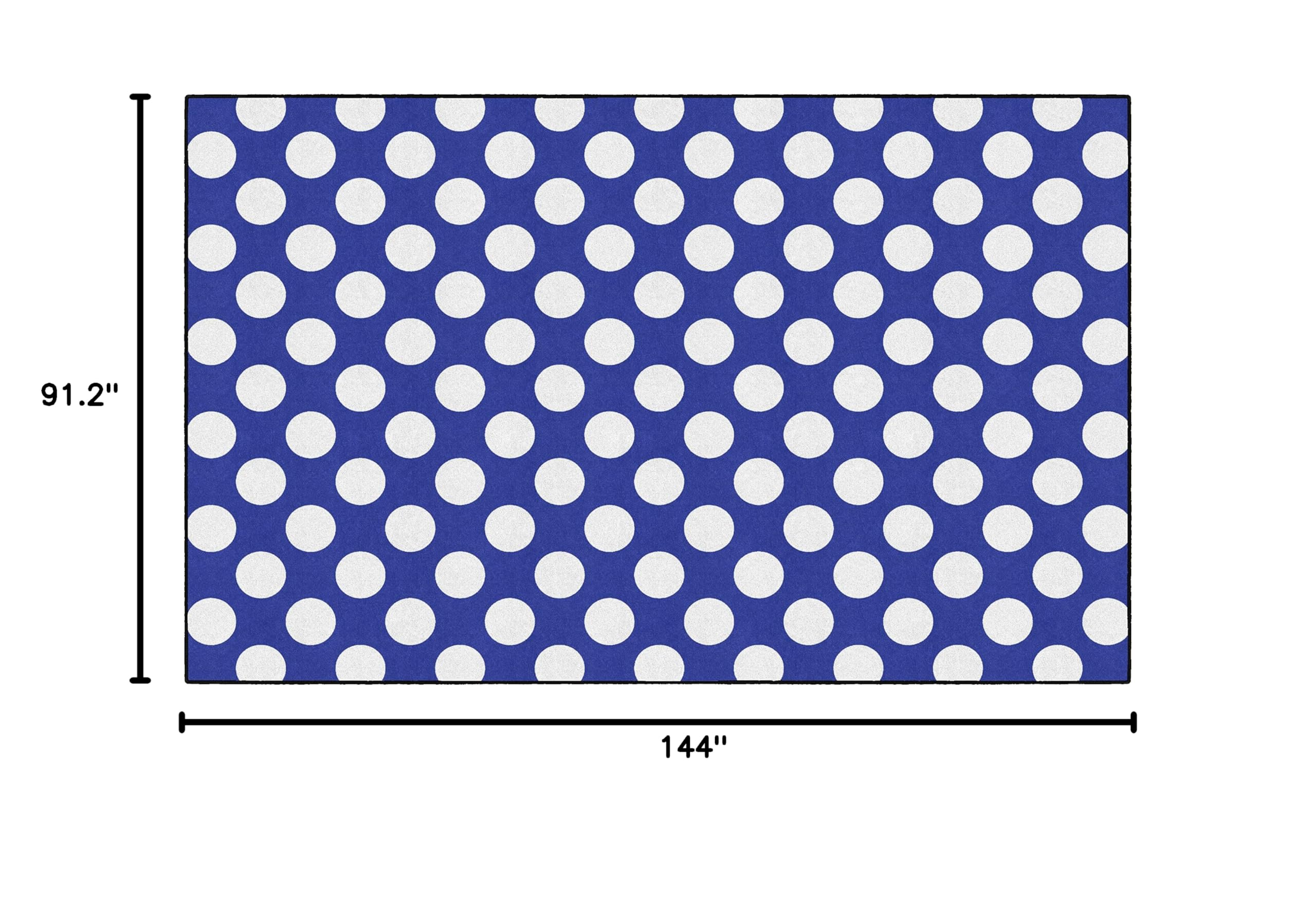Flagship Carpets Schoolgirl Style Blueberry Pie Polka Dot Classroom Rug - 7'6