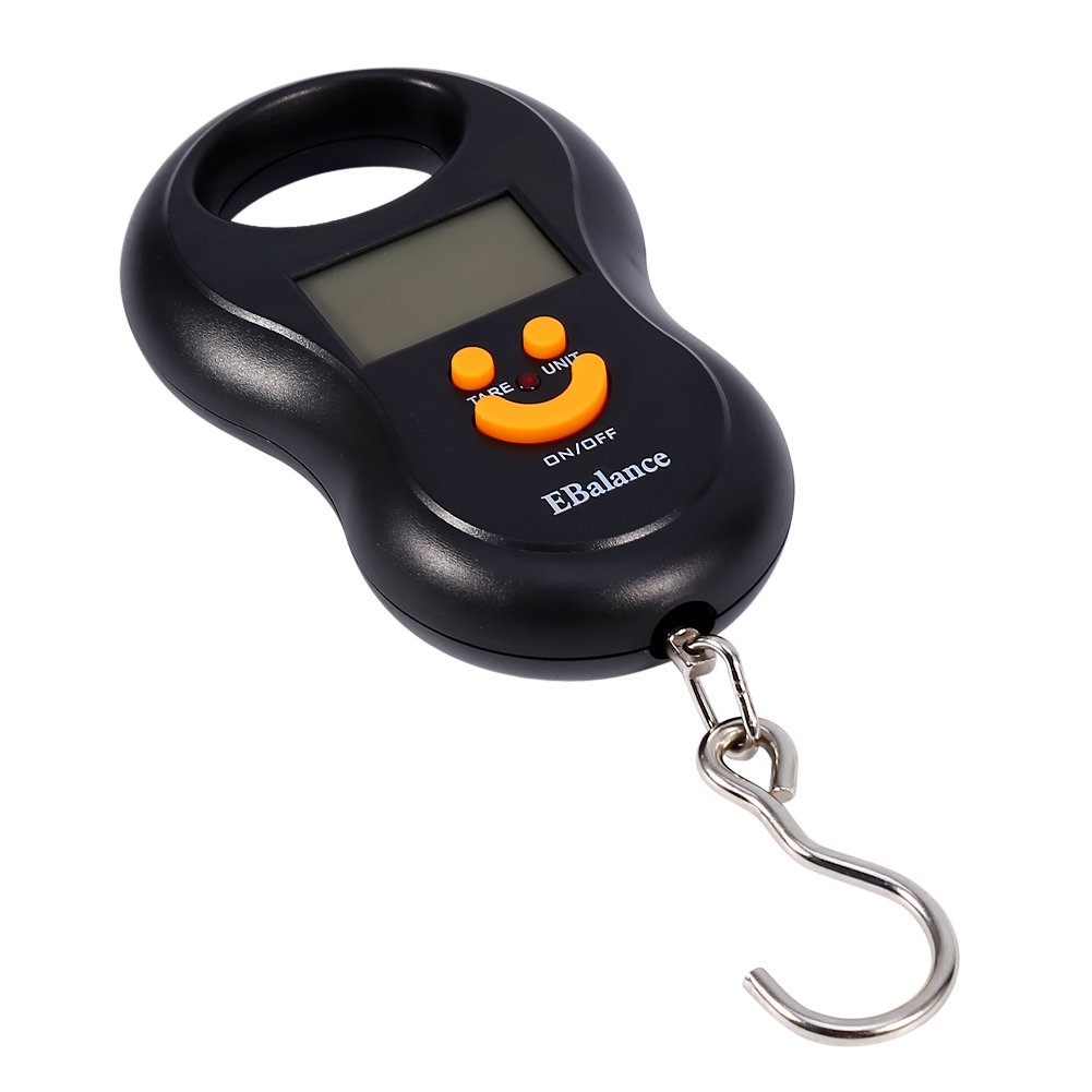 Fdit Portable 50kg/110lbs LCD Digital Hanging Scale with 10g Precision - Electronic Luggage Hook Scale for Travel, Shipping & Outdoor Adventures