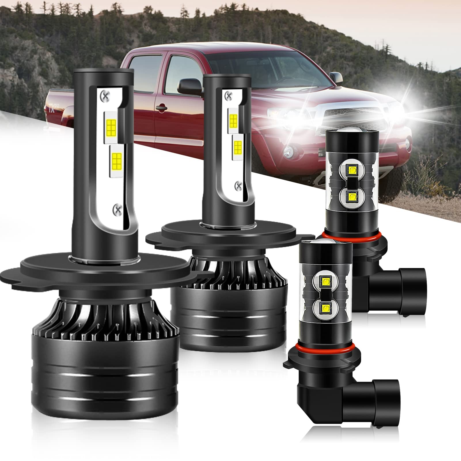 Toyota Tacoma LED Headlight Bulbs (2005-2011) - 6500K White Super Bright for Night Driving