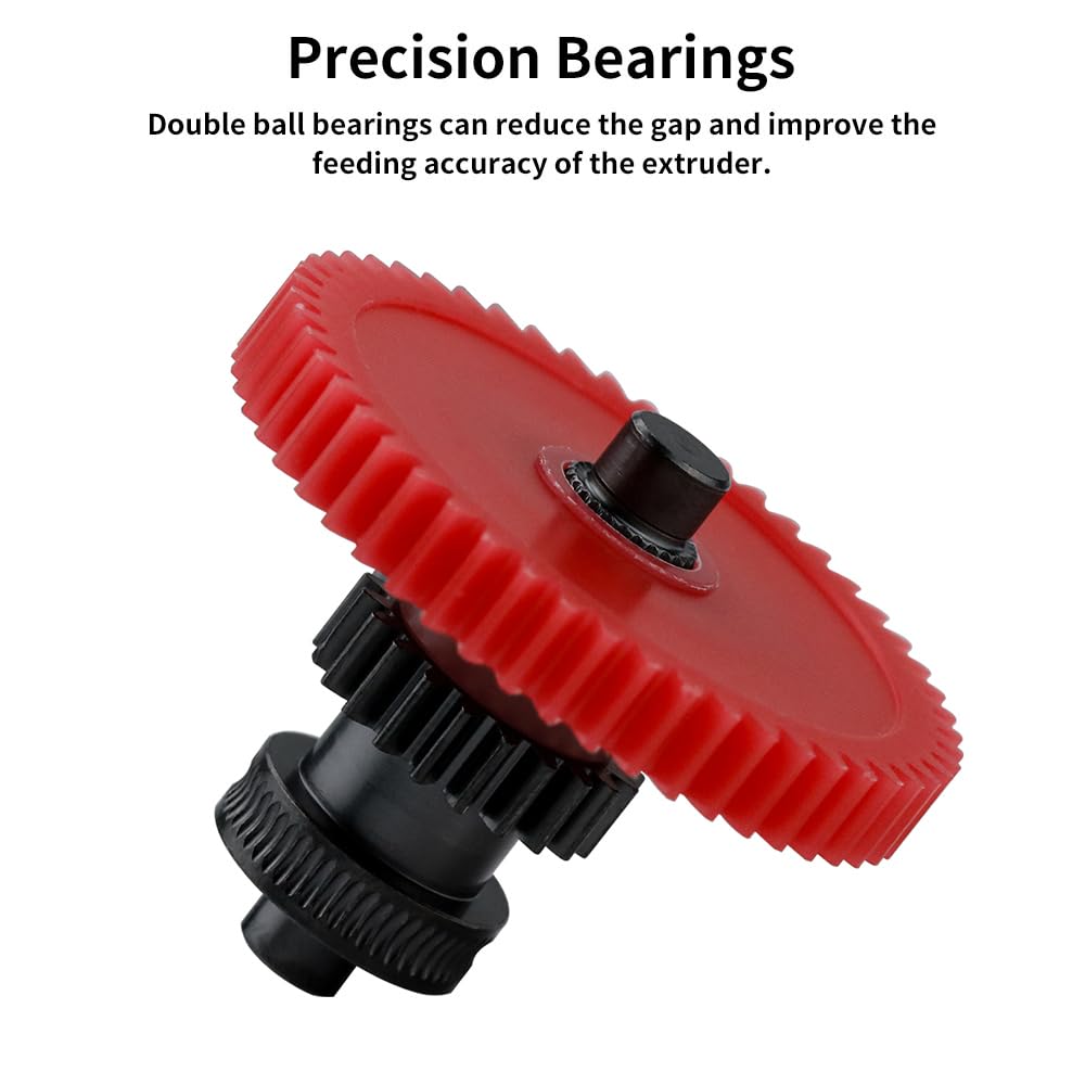 Hardened Steel Dual Gear Extruder Kit for Elegoo Neptune 4/Pro/Plus/Max 3D Printers - Precision Bearings & One Shaft Design - Upgrade Replacement Part for Smooth Filament Feeding & Consistent Printing