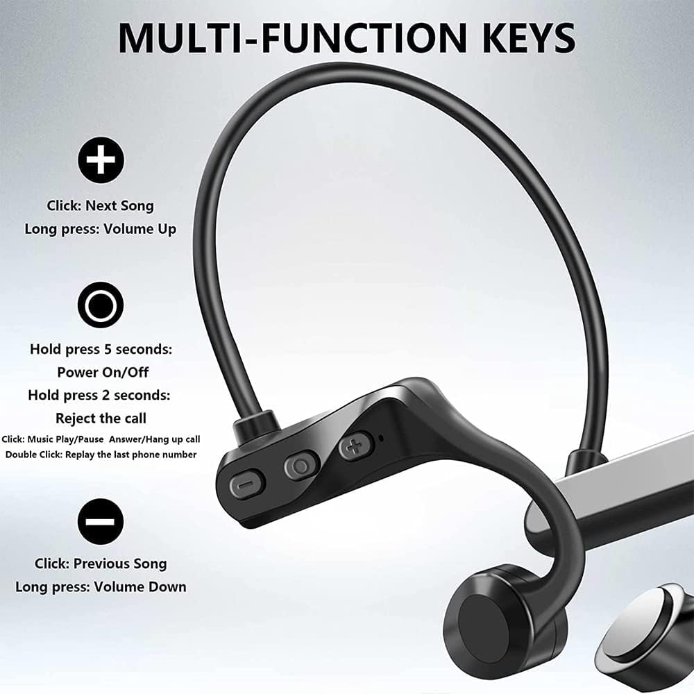 LYME Bone Conduction Headphones - Bluetooth 5.3 Open-Ear Wireless Headset with Mic, IPX5 Waterproof & Sweatproof, Lightweight Sport Earphones for Running, Cycling, Driving & Workouts | Perfect for Outdoor Activities, Gym Training & Commuting