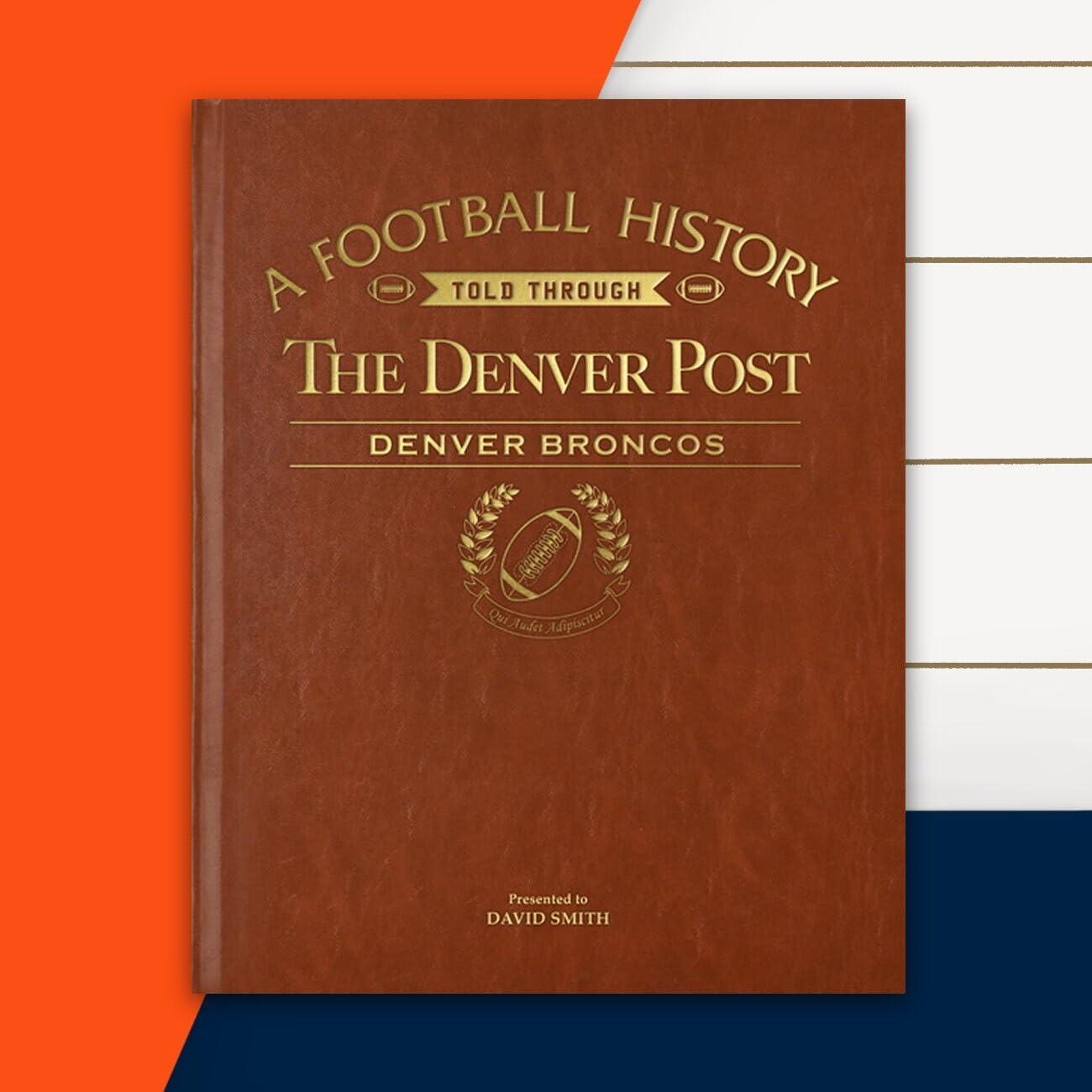 Personalized Football History Book - Custom Gold Foil Name Embossed Sports Gift for NFL Fans | Vintage Newspaper Archive Coverage | Perfect for Father's Day, Birthday & Anniversary Presents