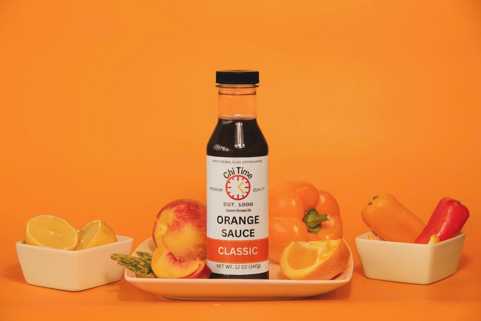 Chi Time's Orange Sauce - Premium Condiment for Wings, Chicken, Beef, Pork, Seafood, Rice & Noodles | Perfect for Stir Fry, BBQ & Asian Dishes | Small Batch, 12oz (2-Pack) | Great for Home Cooking, Restaurants & Meal Prep