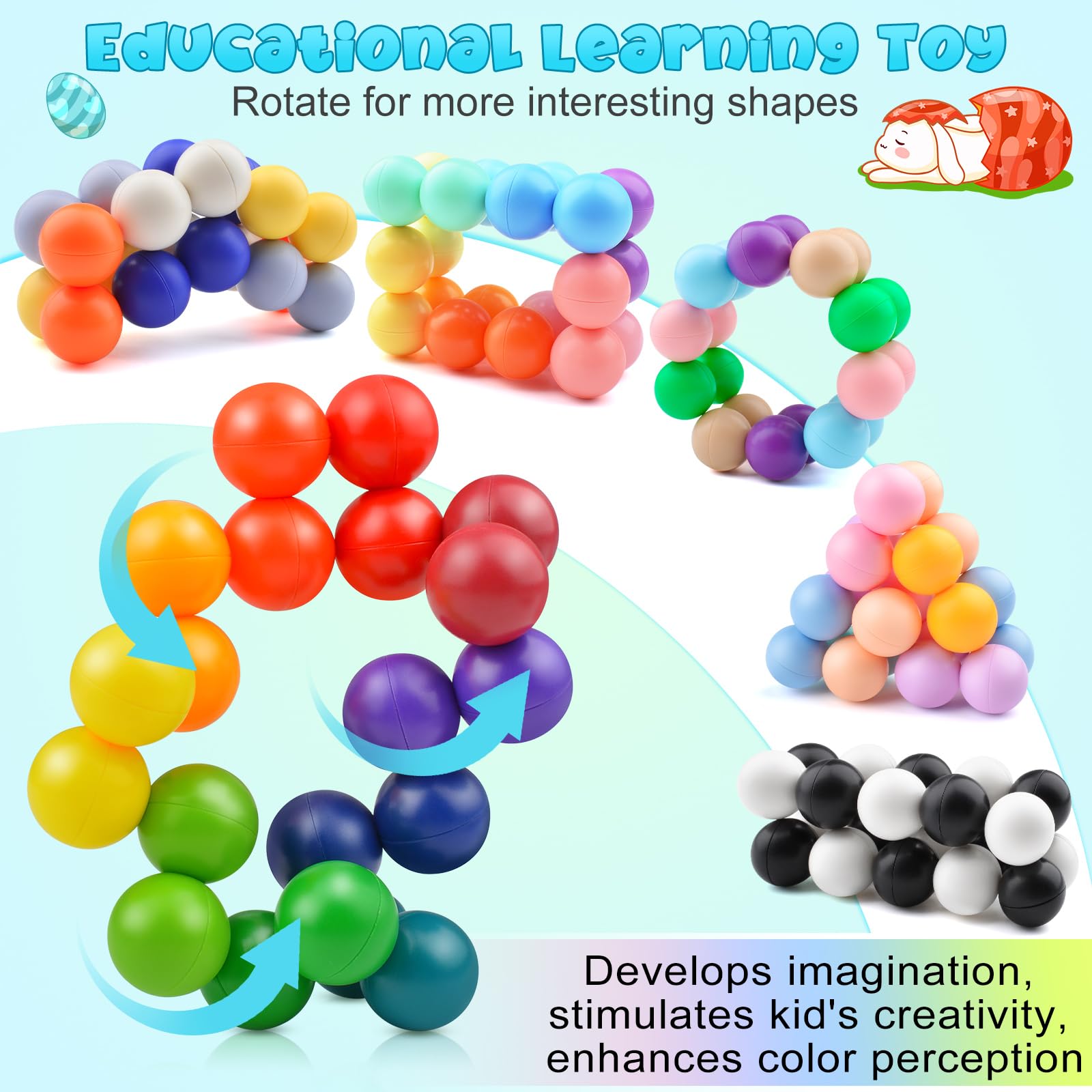 4PCS Autism Sensory Toys for Kids & Adults - Stress Relief Fidget Toys for Autism, ADHD, Anxiety - Stocking Stuffers, Travel Toys for Toddlers Ages 3-5 - Perfect for Home, School & Car Rides (E)