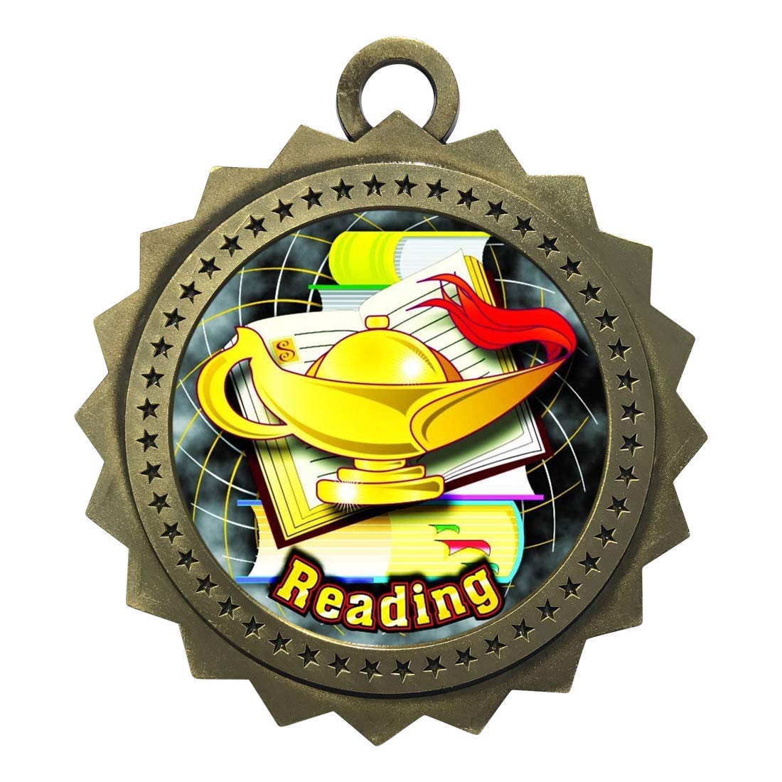 1-50 Pack Custom Engraved Reading Gold Medal Trophies - Personalized Award for Students, Teachers & Book Lovers - Perfect for Reading Challenges, Book Clubs & Literacy Events