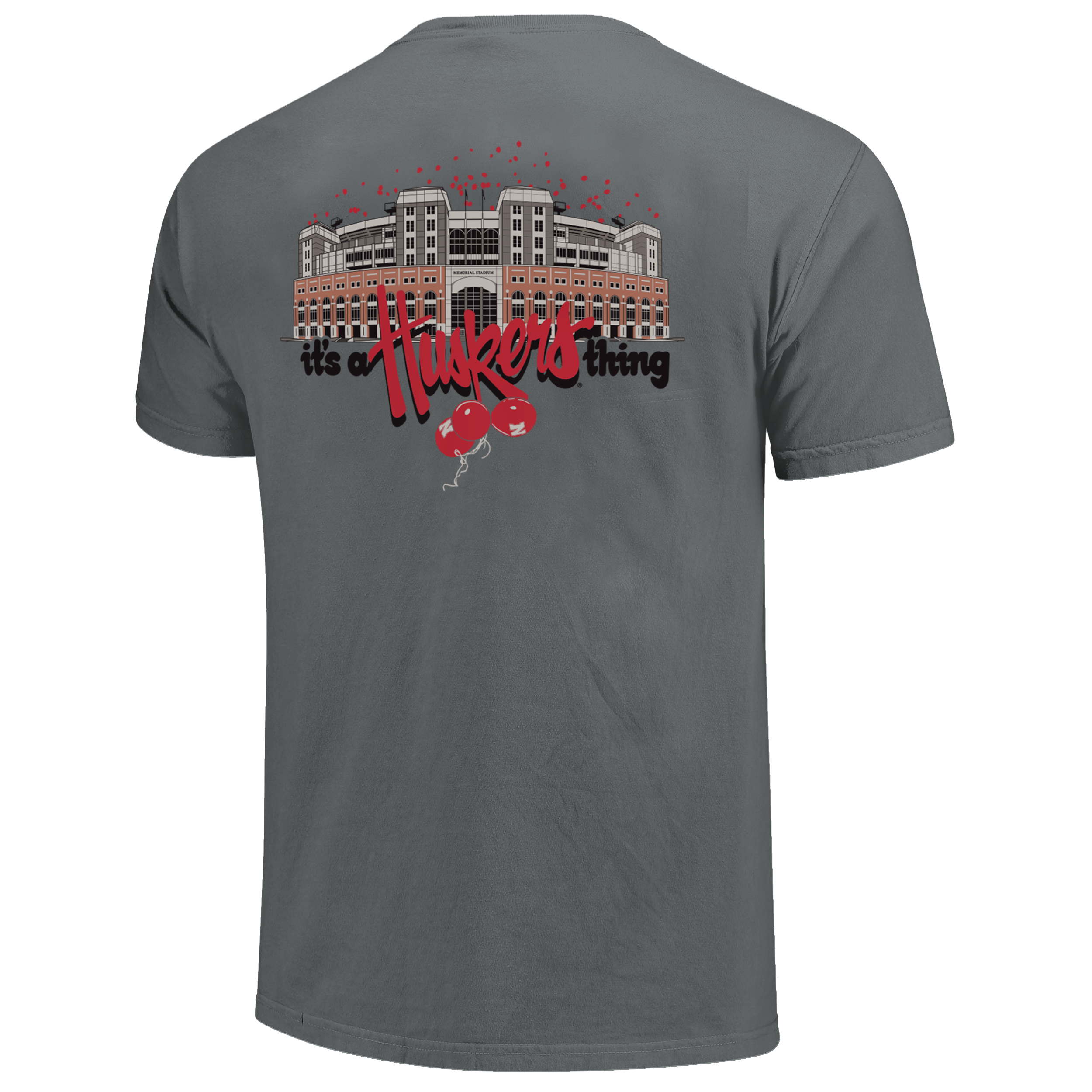 Nebraska Huskers Men's Stadium Balloons Graphic T-Shirt - Comfortable Cotton Fan Apparel for Game Day, Tailgating & Casual Wear