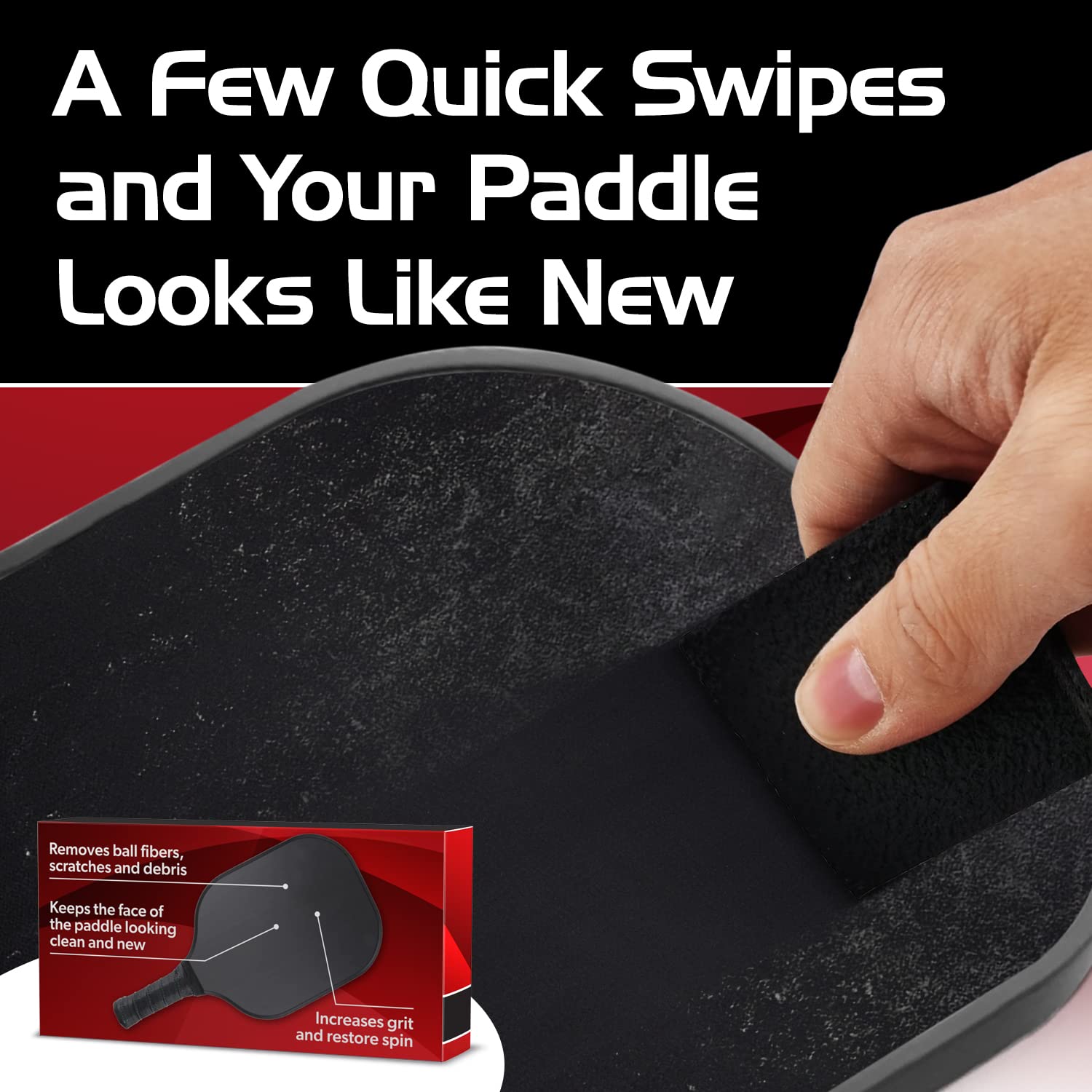 2-Pack Carbon Fiber Pickleball Paddle Cleaner & Eraser - Remove Stains, Scratches & Restore Grip - Safe for All Carbon Fiber Racquets - Perfect for Tournament Play & Practice Sessions