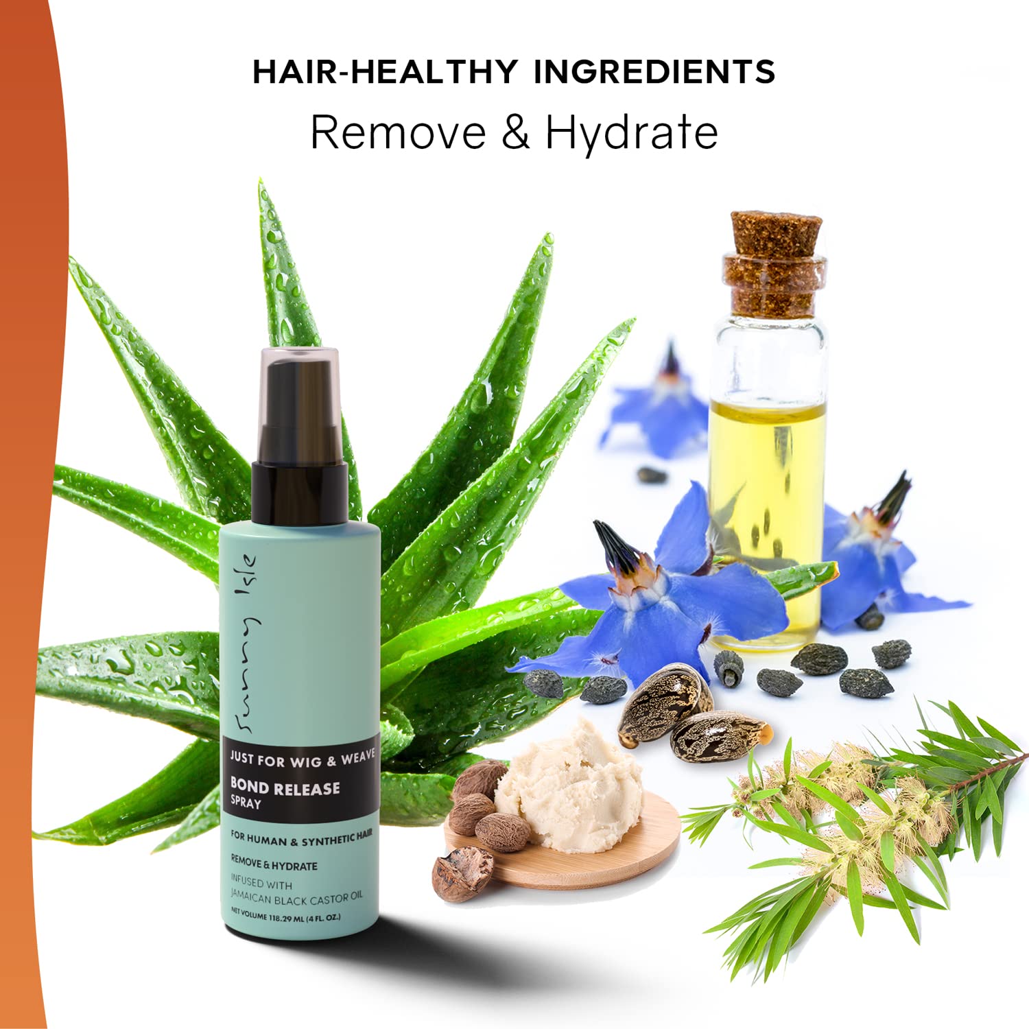 Sunny Isle Bond Release Spray for Wigs, Weaves, Braids & Extensions – 4oz | Works on Synthetic & Natural Hair | Jamaican Black Castor Oil Formula | Alcohol-Free Hairspray | Perfect for Salon, Styling & Hair Maintenance