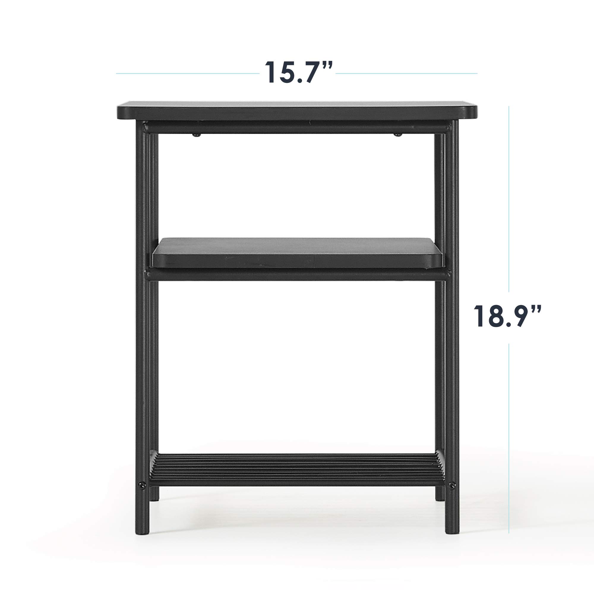 Mellow SQNS-BK Square Multipurpose End Table & Side Table in Black - Perfect for Living Room, Bedroom, or Office Use