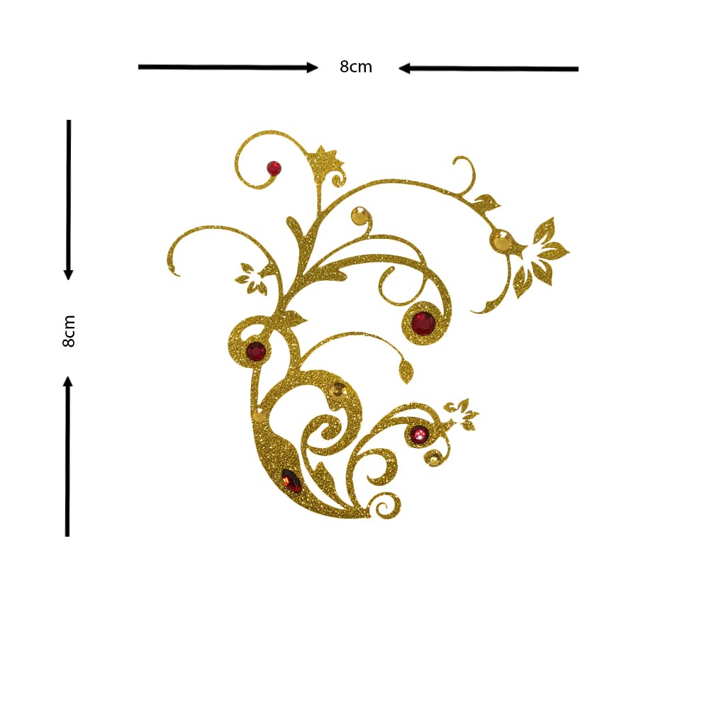 Comet Busters Gold Glitter Temporary Tattoo Stickers for Body Art - 24PCS Metallic Fake Tattoos for Women, Girls, Teens - Perfect for Parties, Festivals, Halloween & Cosplay (BT276)