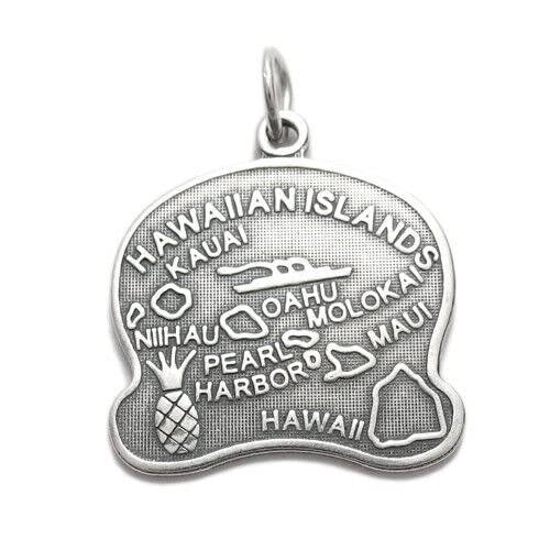 925 Sterling Silver Hawaii State Charm Pendant for Jewelry Making - Perfect for DIY Necklaces, Bracelets, and Gifts