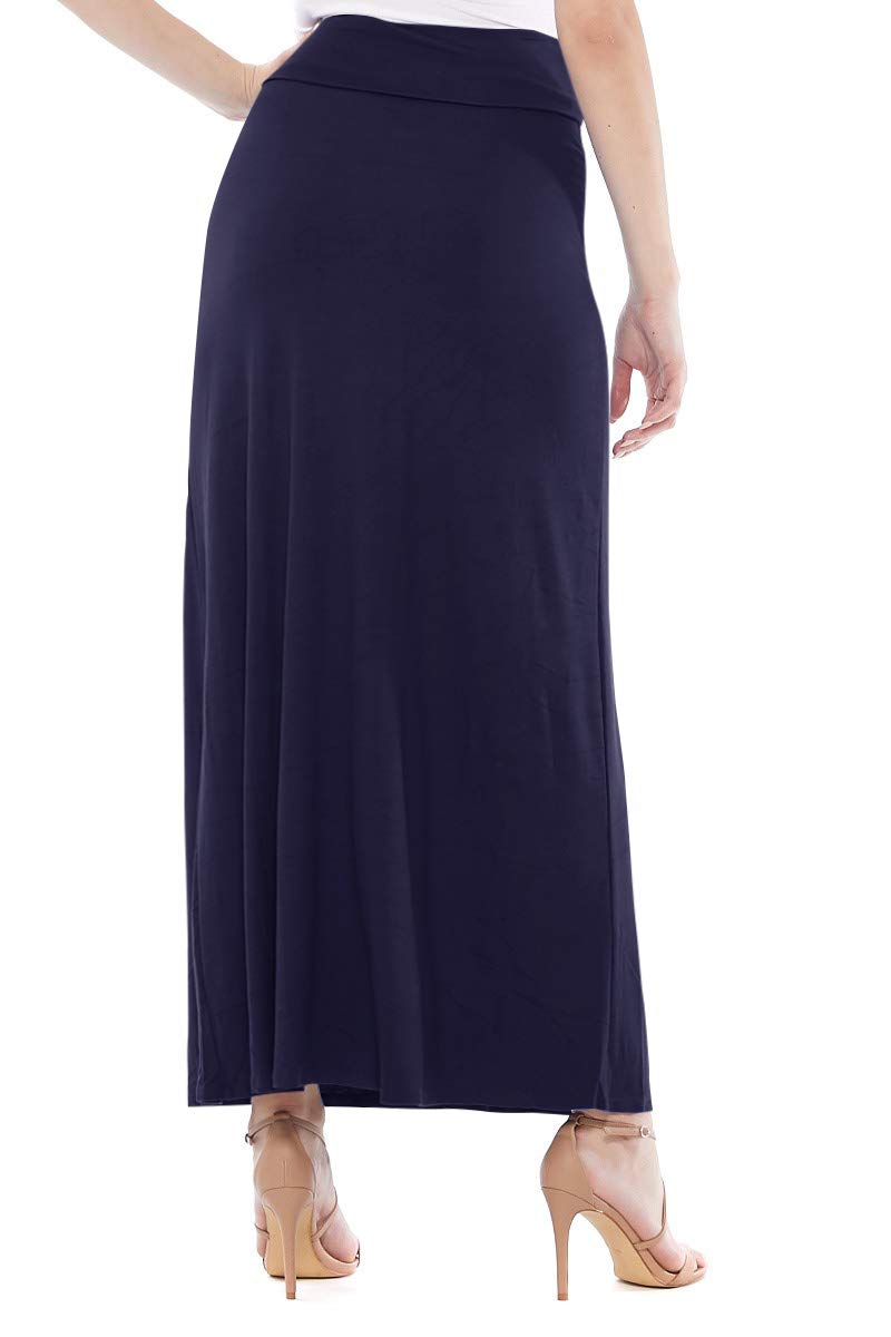 FashionJOA Women's Stretchy Flowy Maxi Skirt with Elastic Waistband - Comfortable Summer Long Skirt for Beach, Vacation & Casual Wear