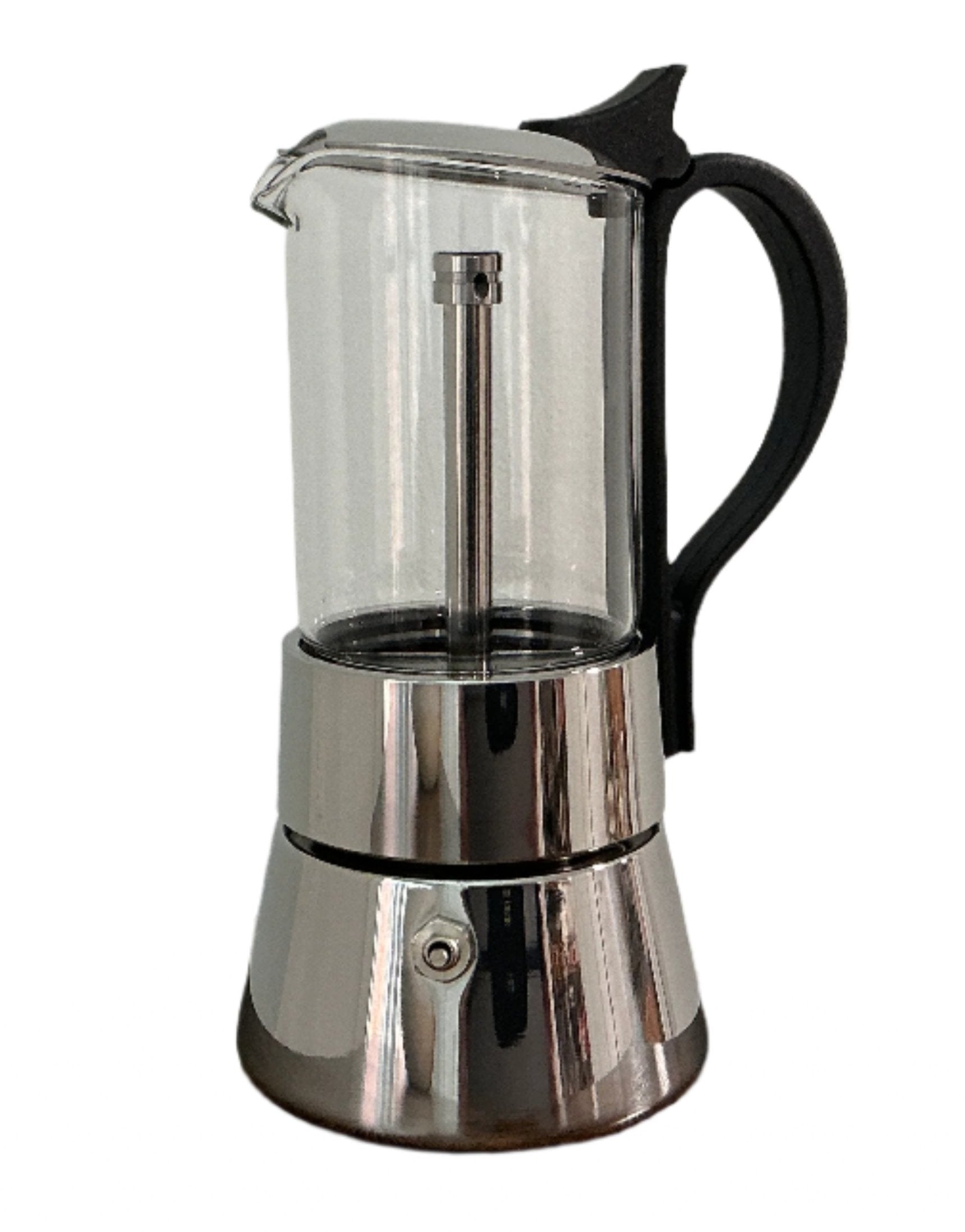 Fino 4-Cup Stainless Steel Espresso Maker with Glass Top - Perfect for Home, Office & Coffee Lovers - Brew Rich Espresso Like a Barista