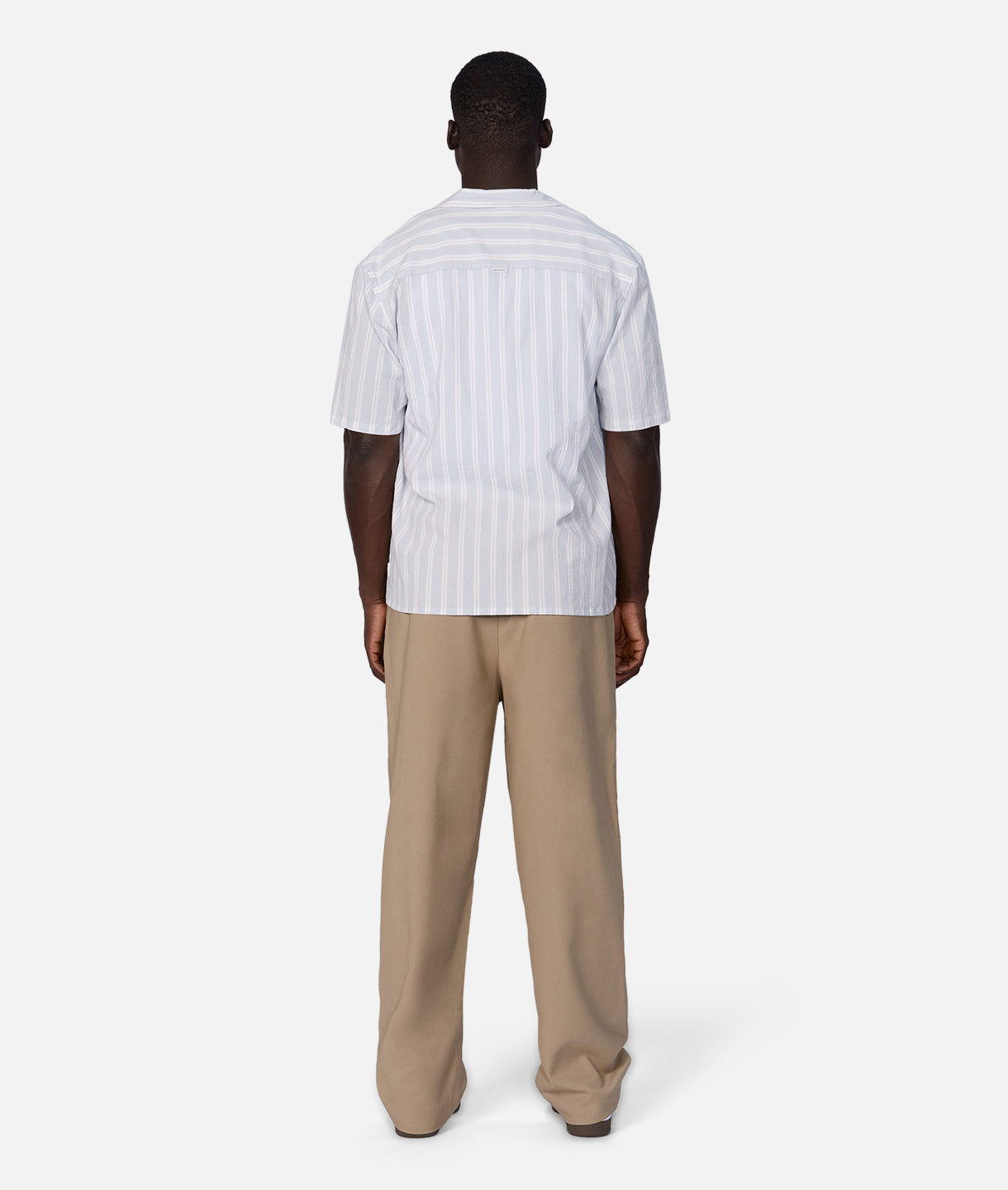 Premium Striped Magna Short Sleeve Shirt for Men - Silver Blue White Casual Wear | Office, Summer Outfits & Weekend Style