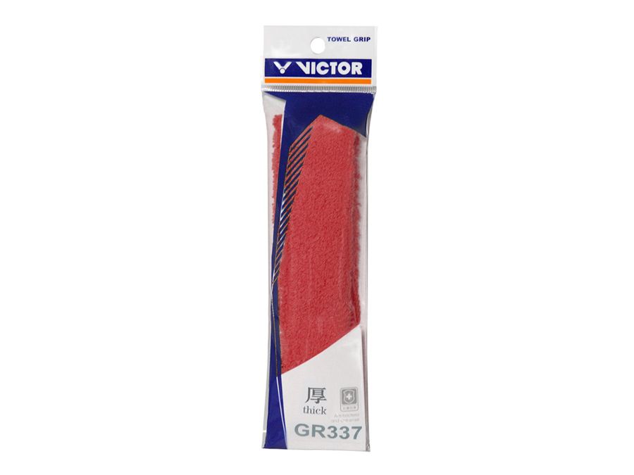 Victor Towel Grip (Red) - Non-Slip Tennis Racket Handle Wrap for Better Sweat Absorption & Control - Perfect for Tennis, Badminton, Squash & Racquetball Players
